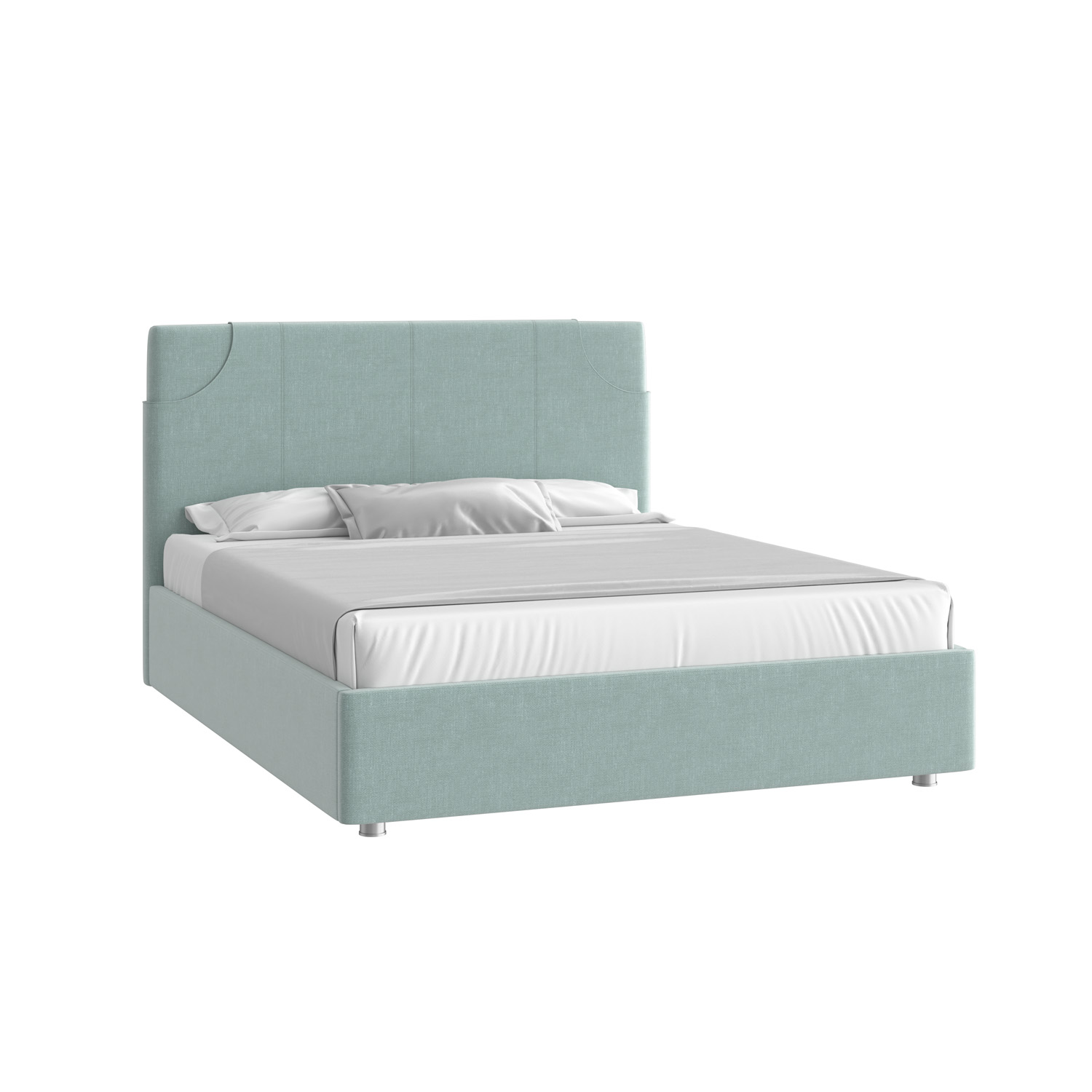 Кровать Денди 160х200 Микровелюр Каприз 87 мятный с подъемным механизмом