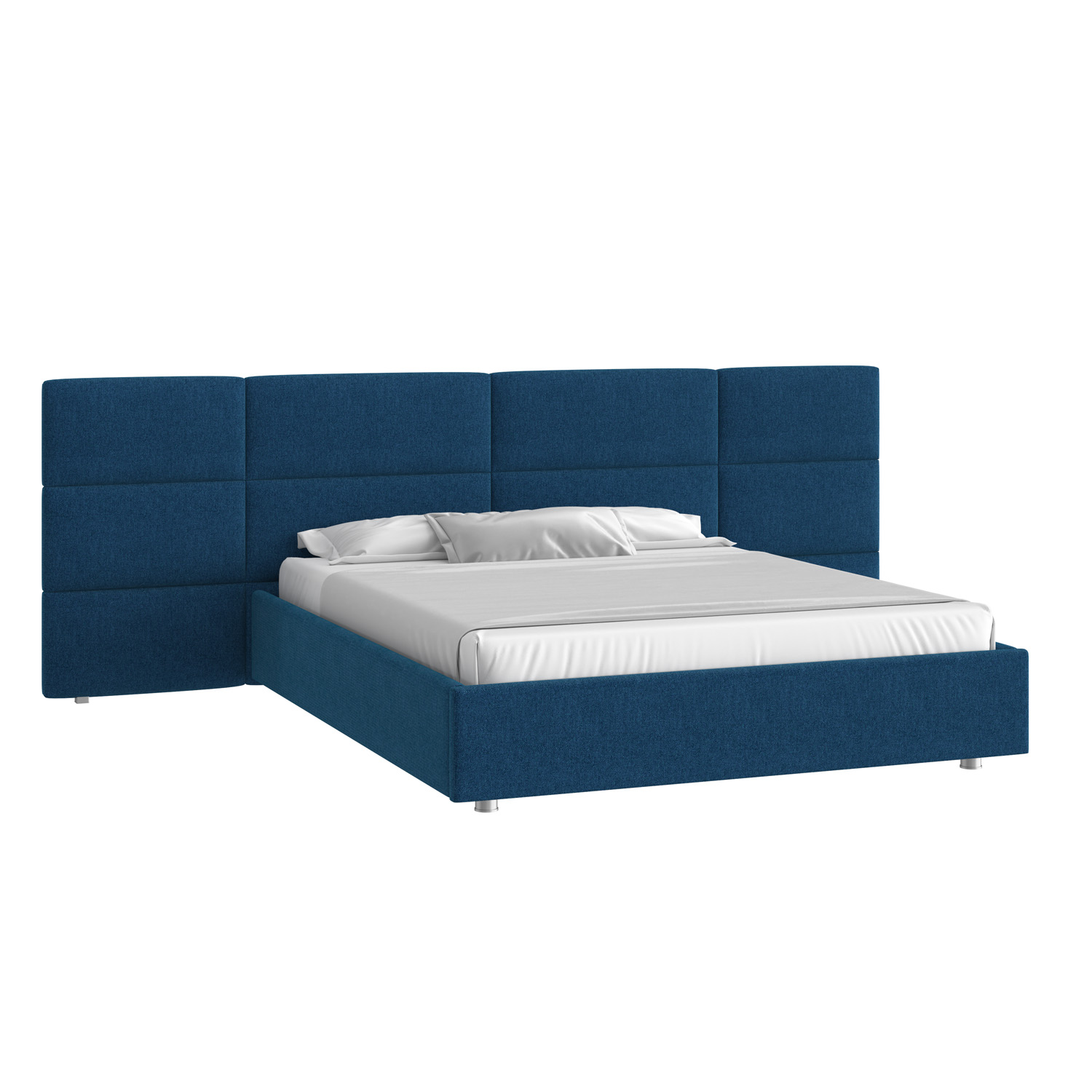 Кровать Тренд большое изголовье 160х200 Багама 03 деним с подъемным механизмом