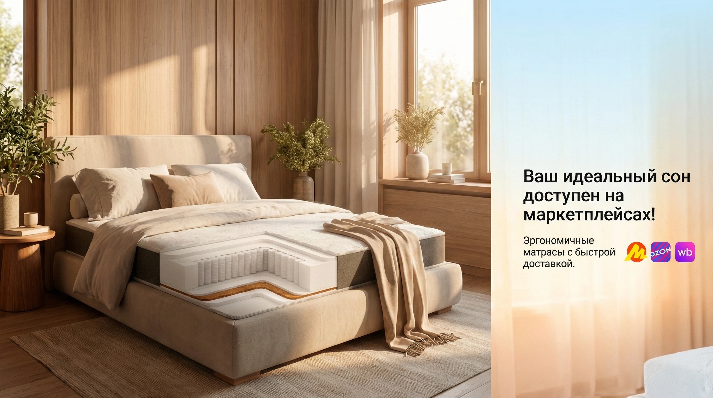 Мы на маркетплейсах! Безупречный сон — в паре кликов от вас.