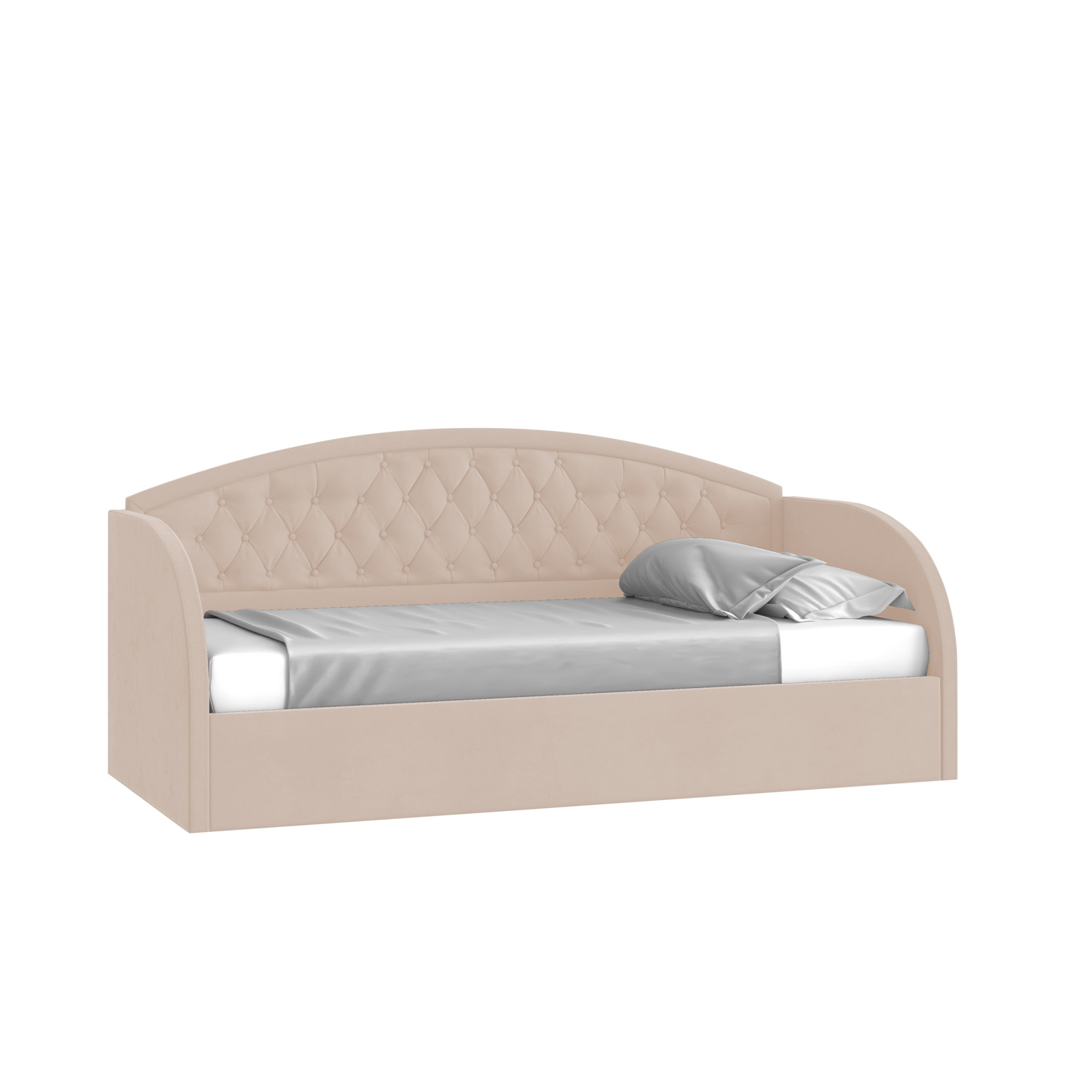 Кровать Сити 90х190 с подъемным механизмом Велюр Гелакси 602 кремовый