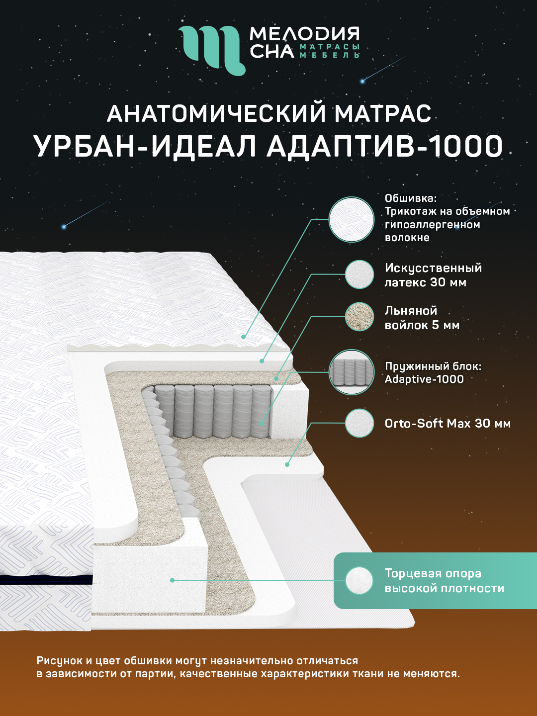 Матрас Урбан Идеал Адаптив1000 160х200