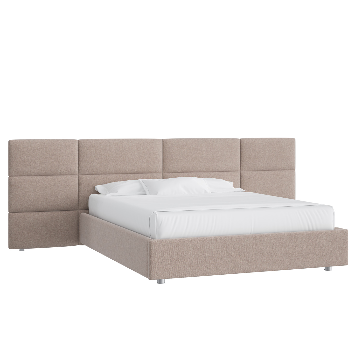 Кровать Тренд большое изголовье 160х200 Багама 01 бежевый с подъемным механизмом