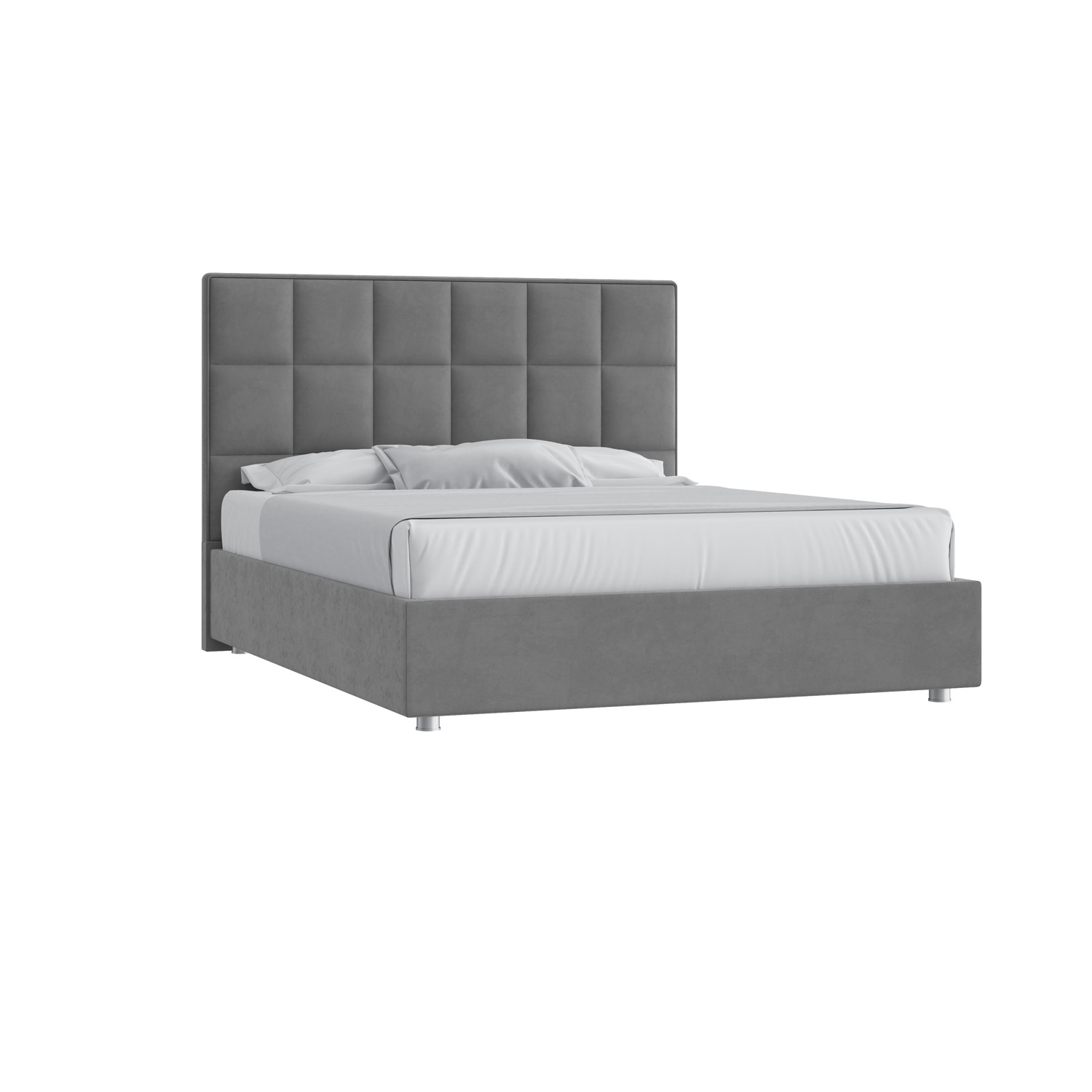 Кровать Квадро 120х190 Микровелюр Инфинити 01 серый с подъемным механизмом