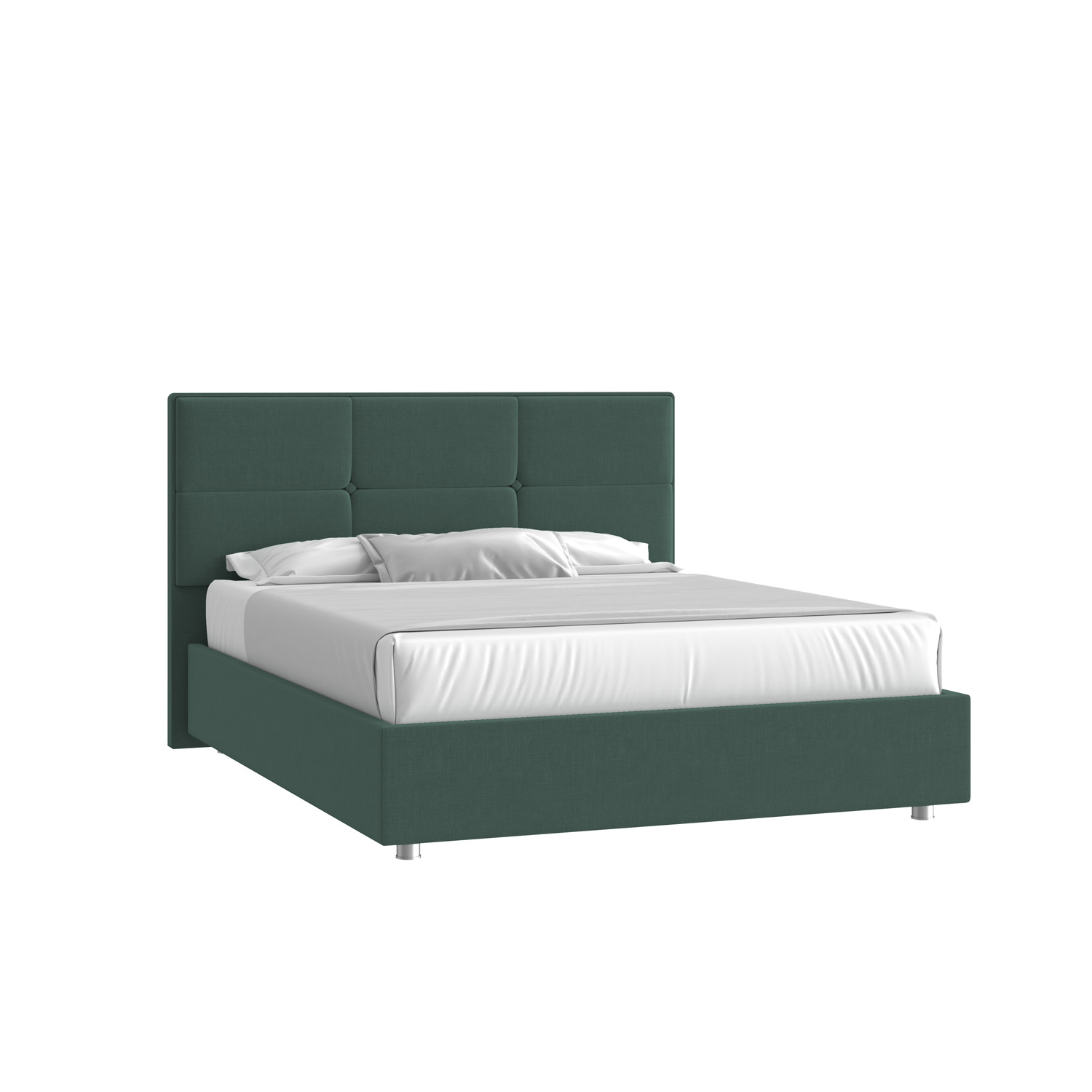 Кровать Мюнхен 160х200 Микровелюр Каприз 37 зеленый на низких опорах