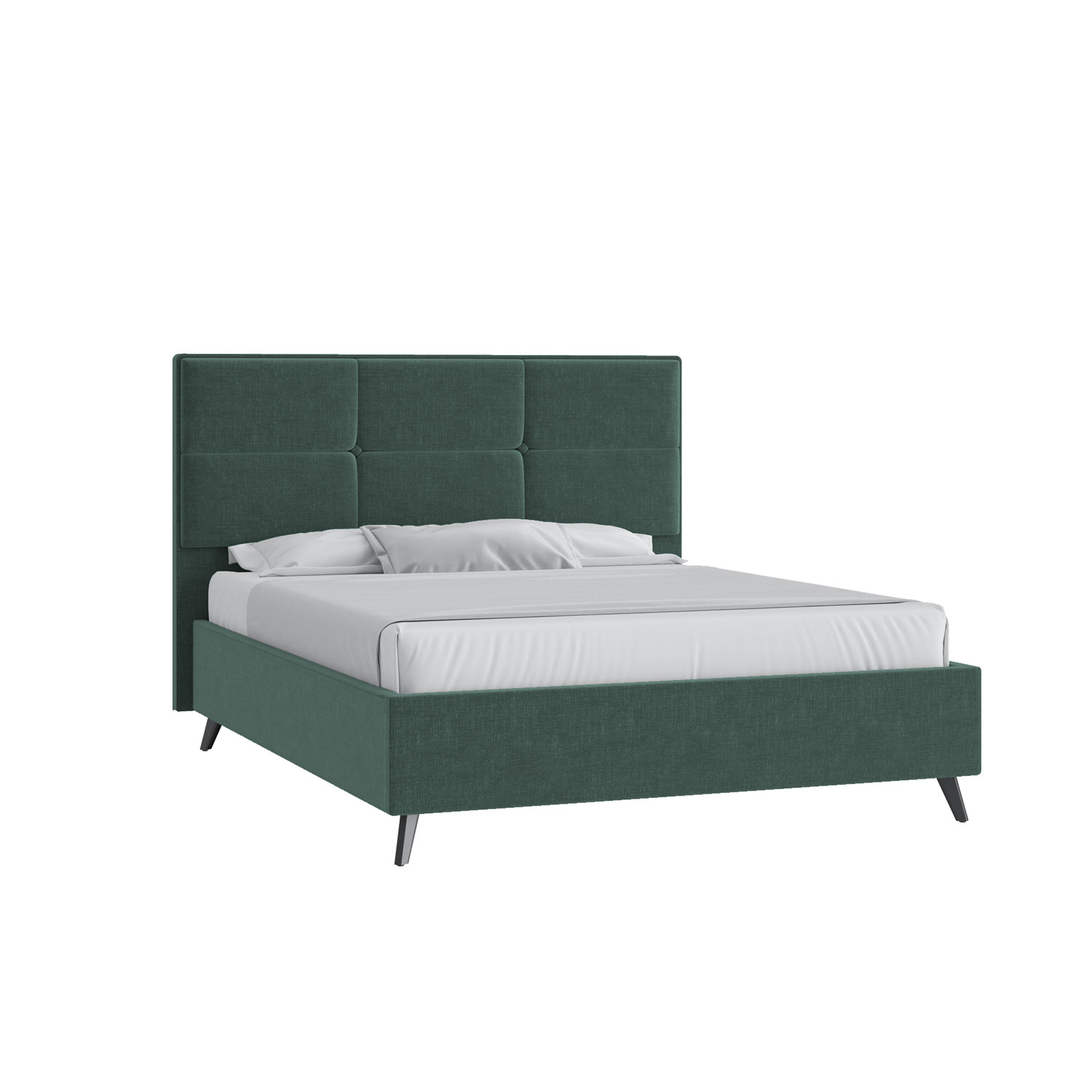 Кровать Мюнхен 140х200 Микровелюр Каприз 37 зеленый высокие опоры