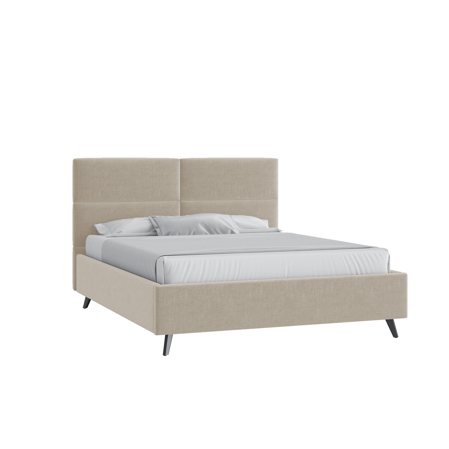 Кровать Тренд малое изголовье 160х200 Микровелюр Каприз 06 бежевый с подъемным механизмом с высокими опорами