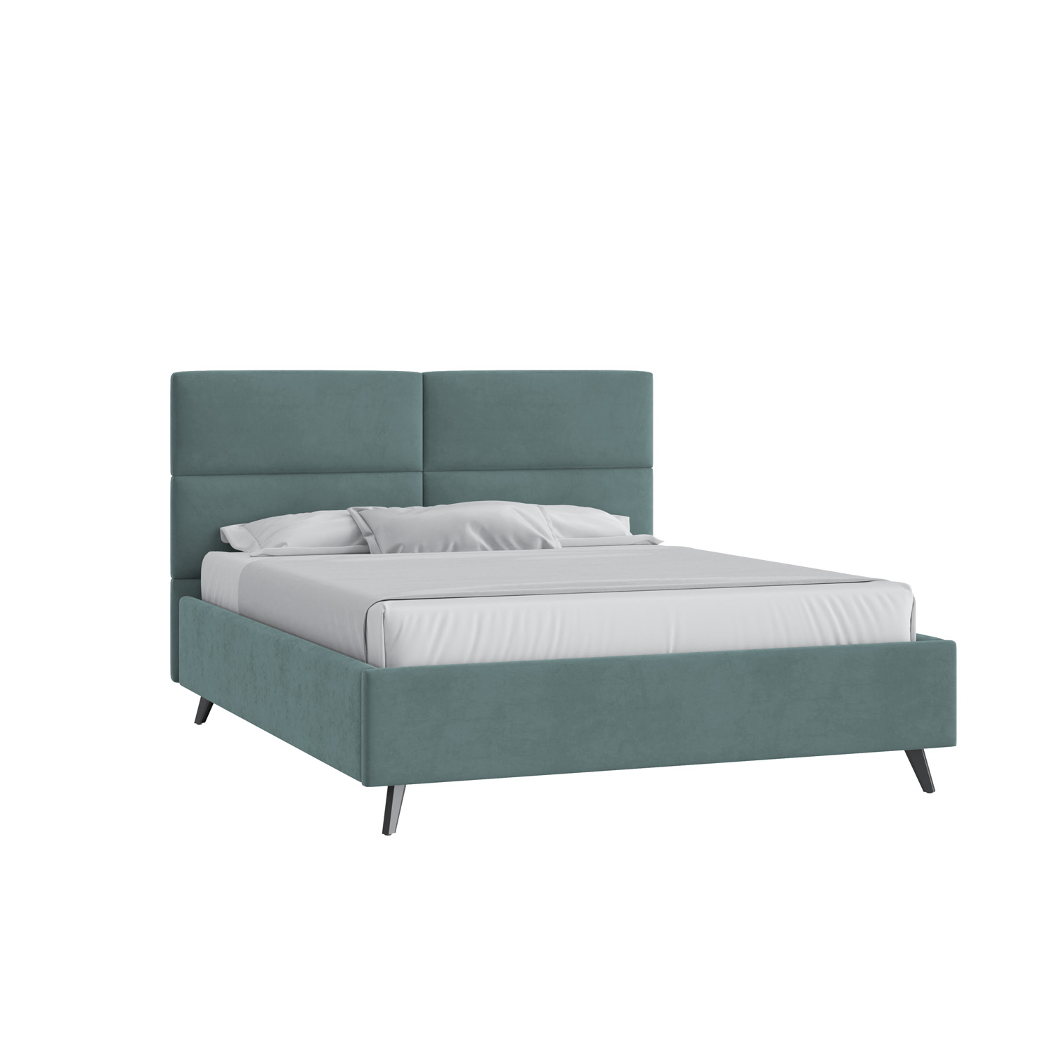 Кровать Тренд малое изголовье 160х200 Микровелюр Инфинити 11 ментол с высокими опорами