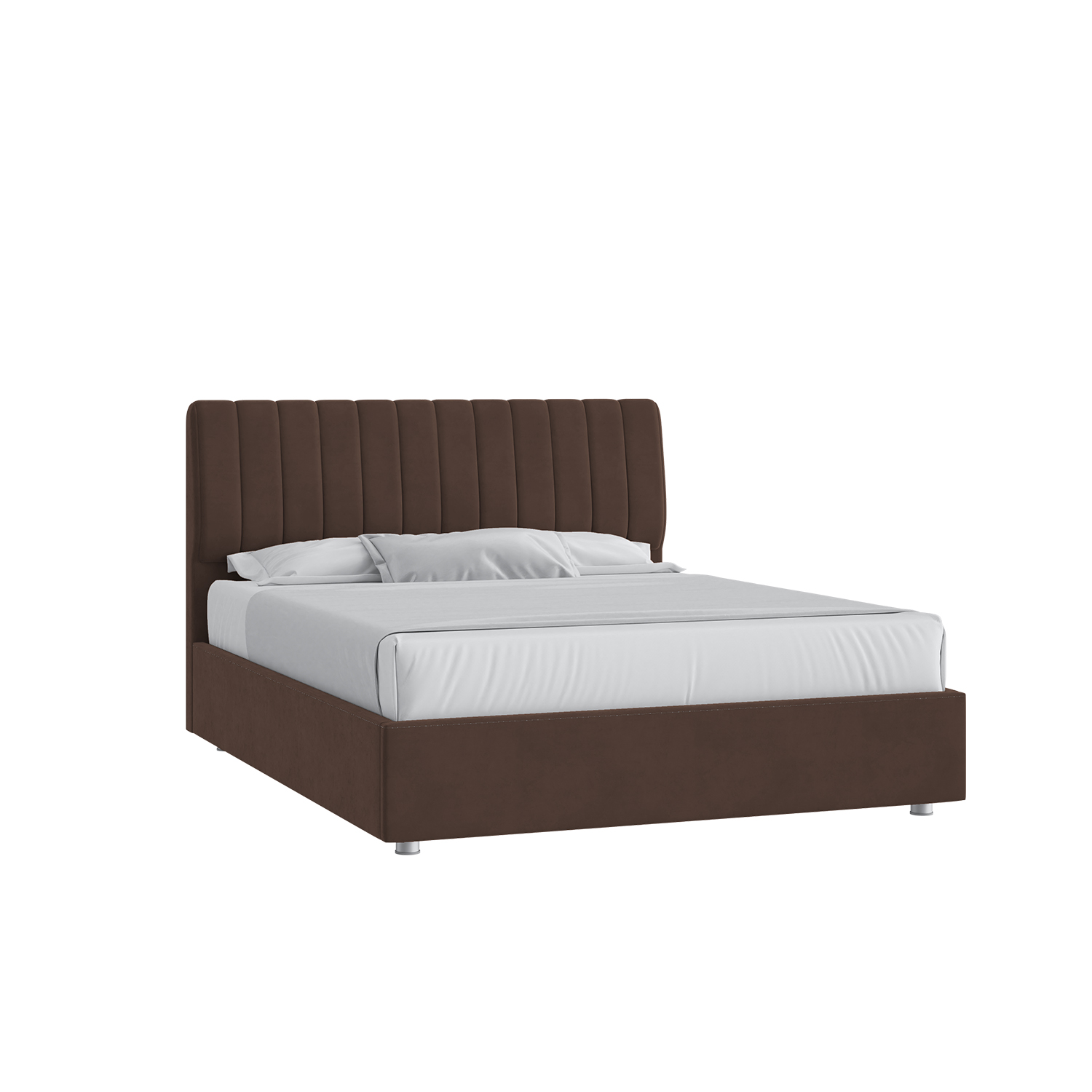 Кровать Танго 160х200 Микровелюр Инфинити 04 шоколад с подъемным механизмом с низкими опорами