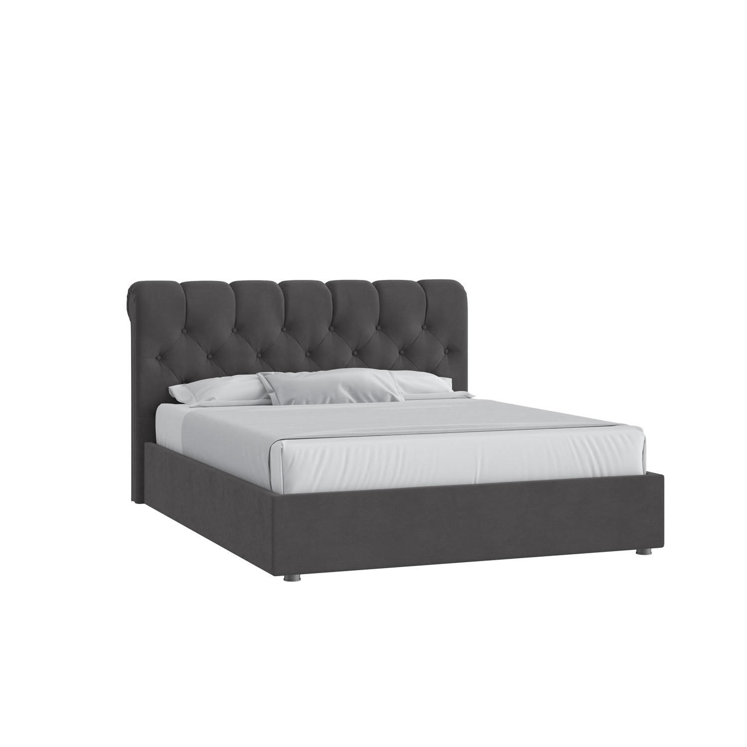 Кровать Элис 180х200 Велюр Гелакси 011 серо-стальной