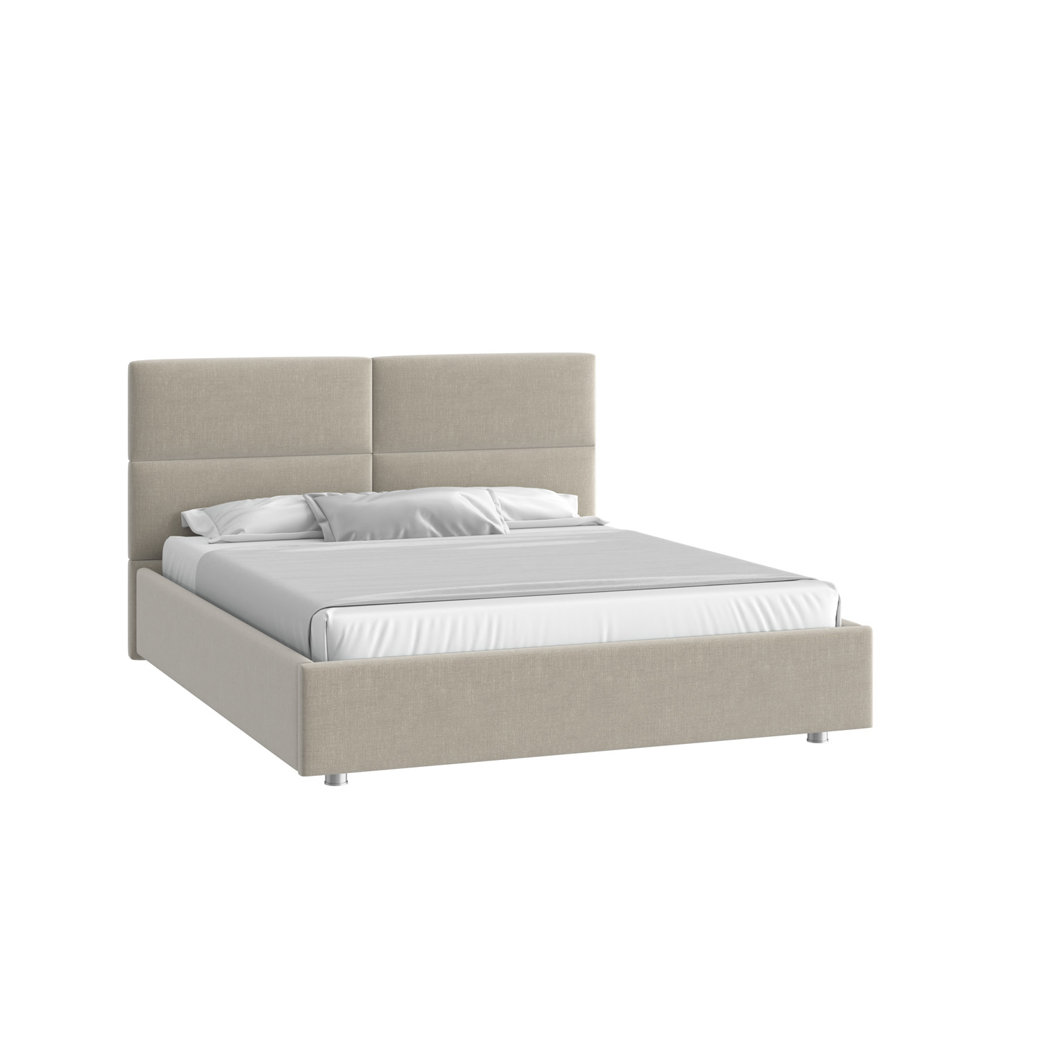 Кровать Тренд малое изголовье 160х200 Микровелюр Каприз 06 бежевый с подъемным механизмомс низкими опорами