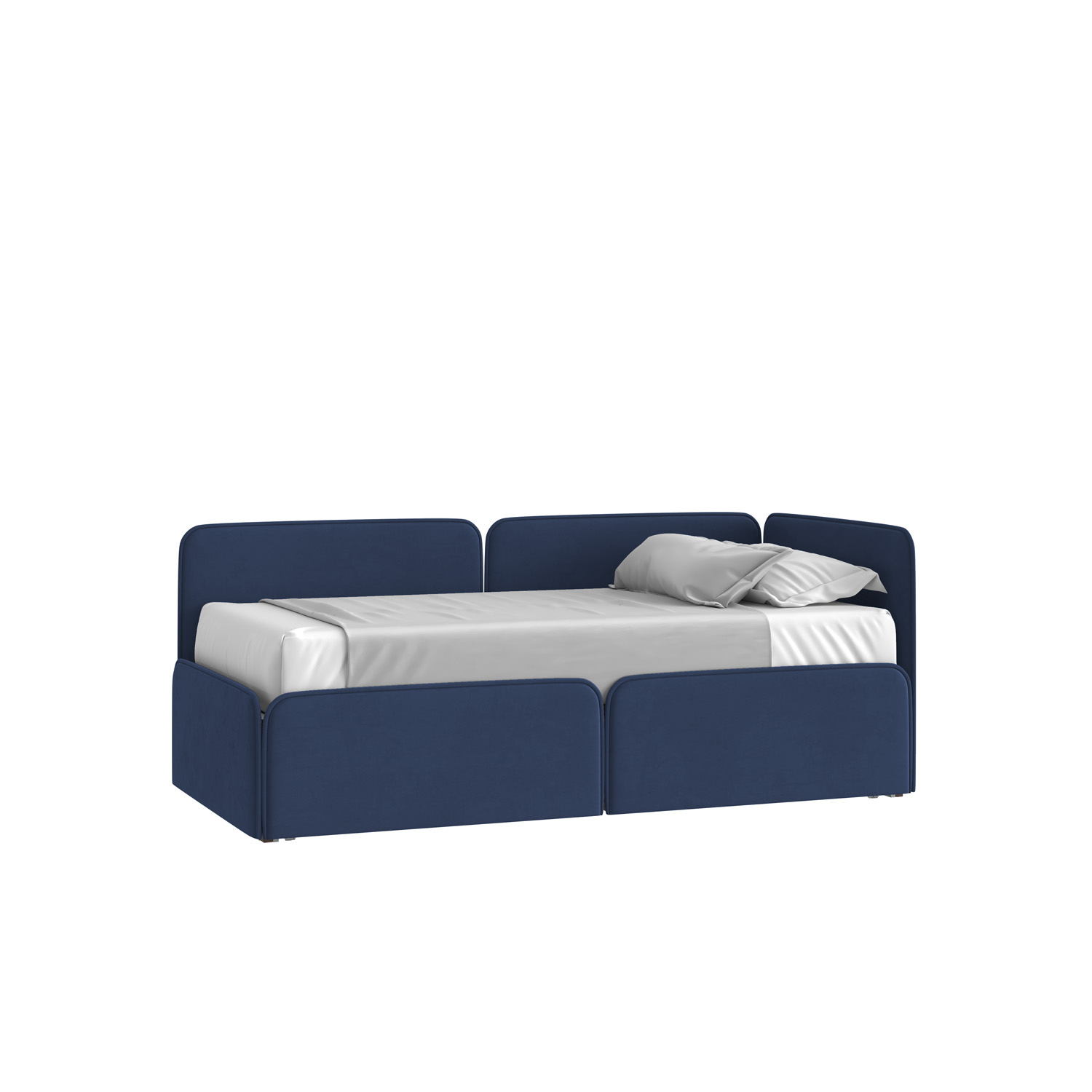 Кровать Тетрис 90х190 Микровелюр Инфинити 09 синий с подъемным механизмом