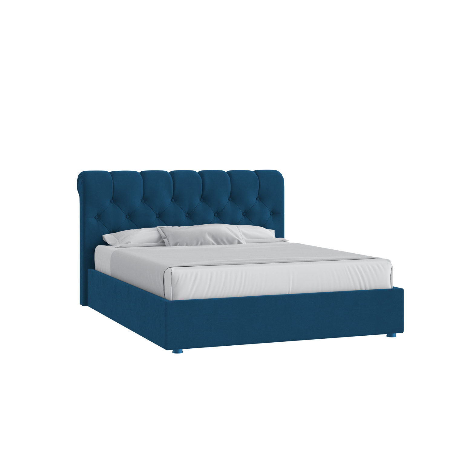 Кровать Элис 140х200 Велюр Гелакси 027 синий