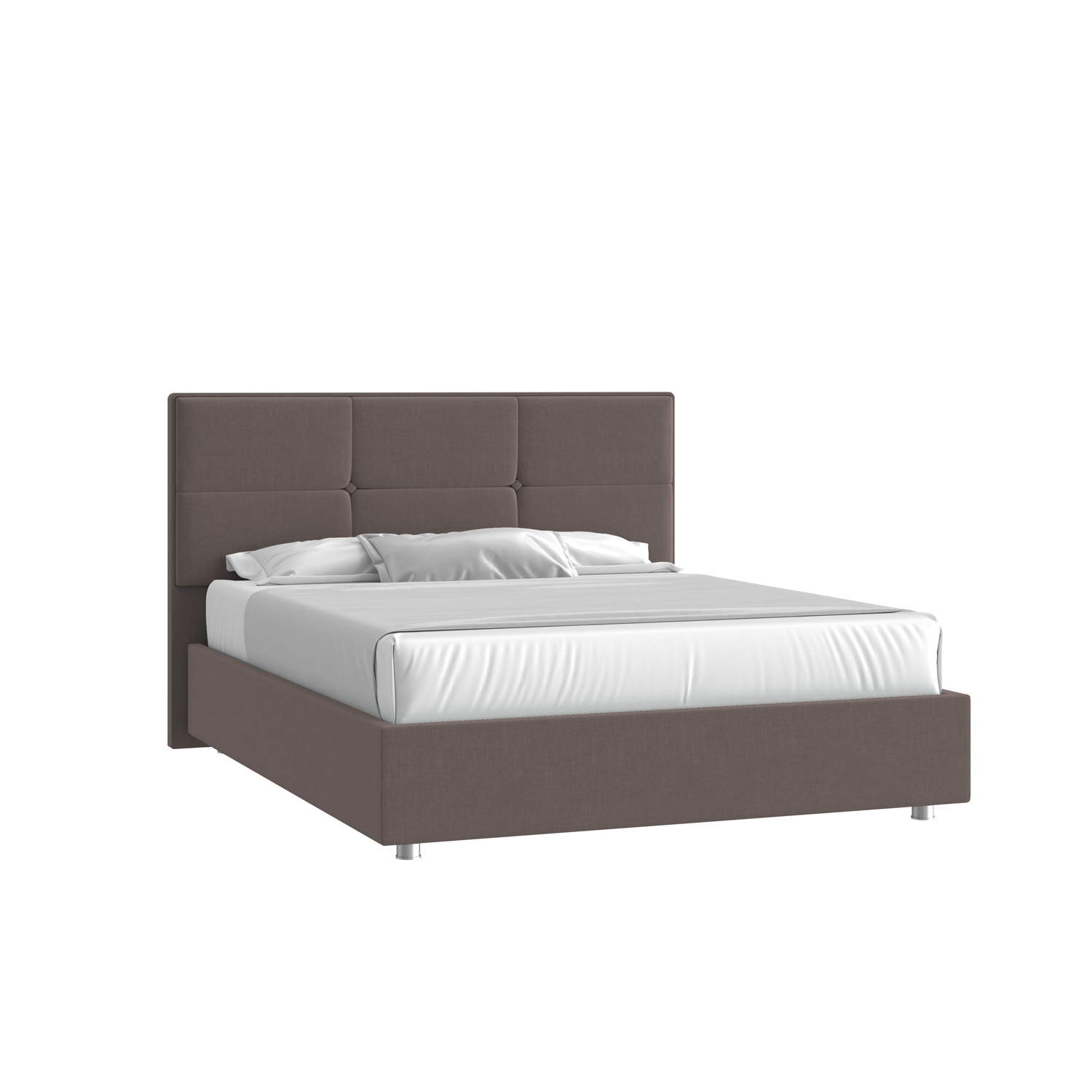 Кровать Мюнхен 160х200 Микровелюр Каприз 20 какао с подъемным механизмом на низких опорах