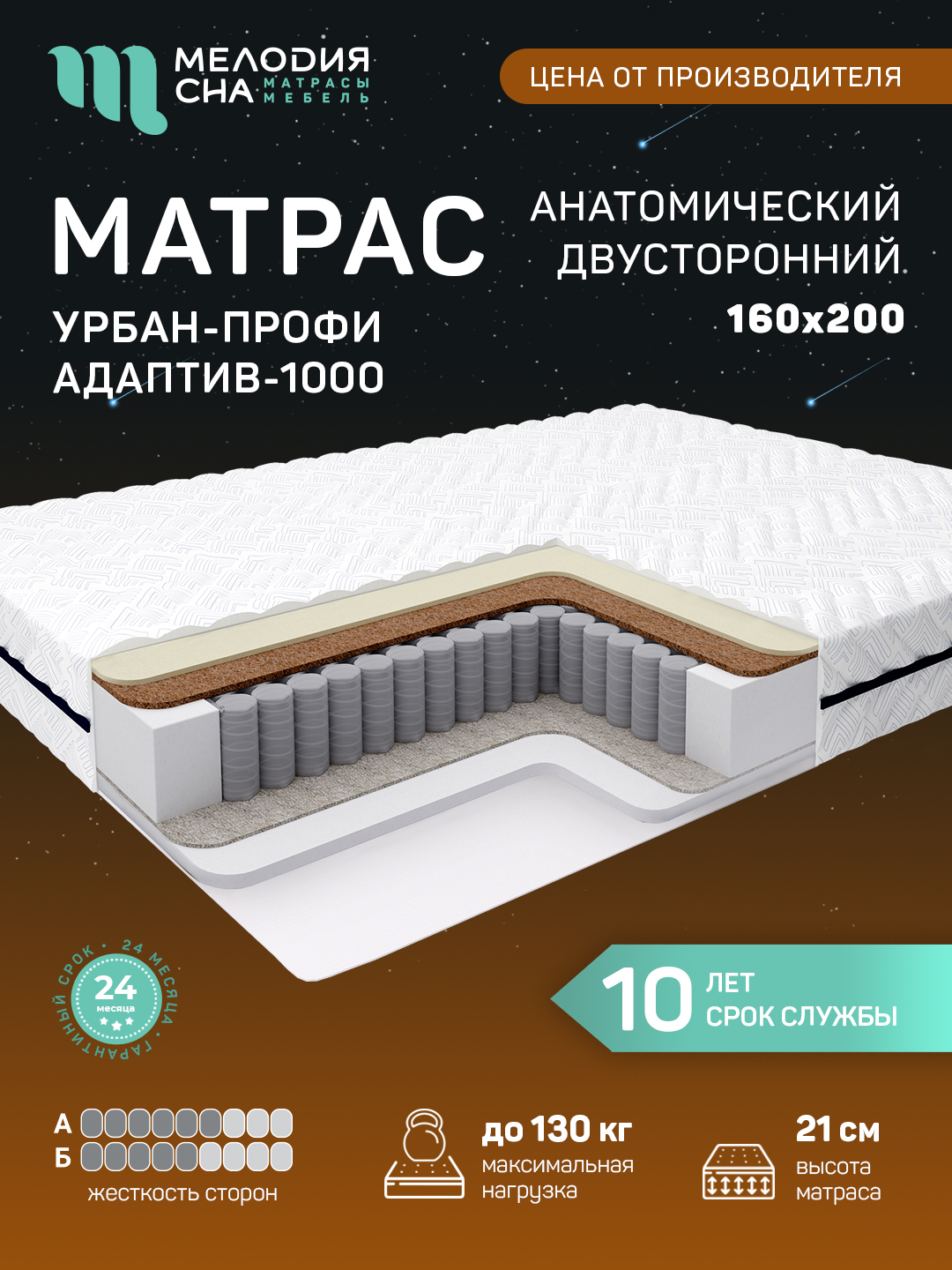 Матрас Урбан Профи Адаптив1000 160х200