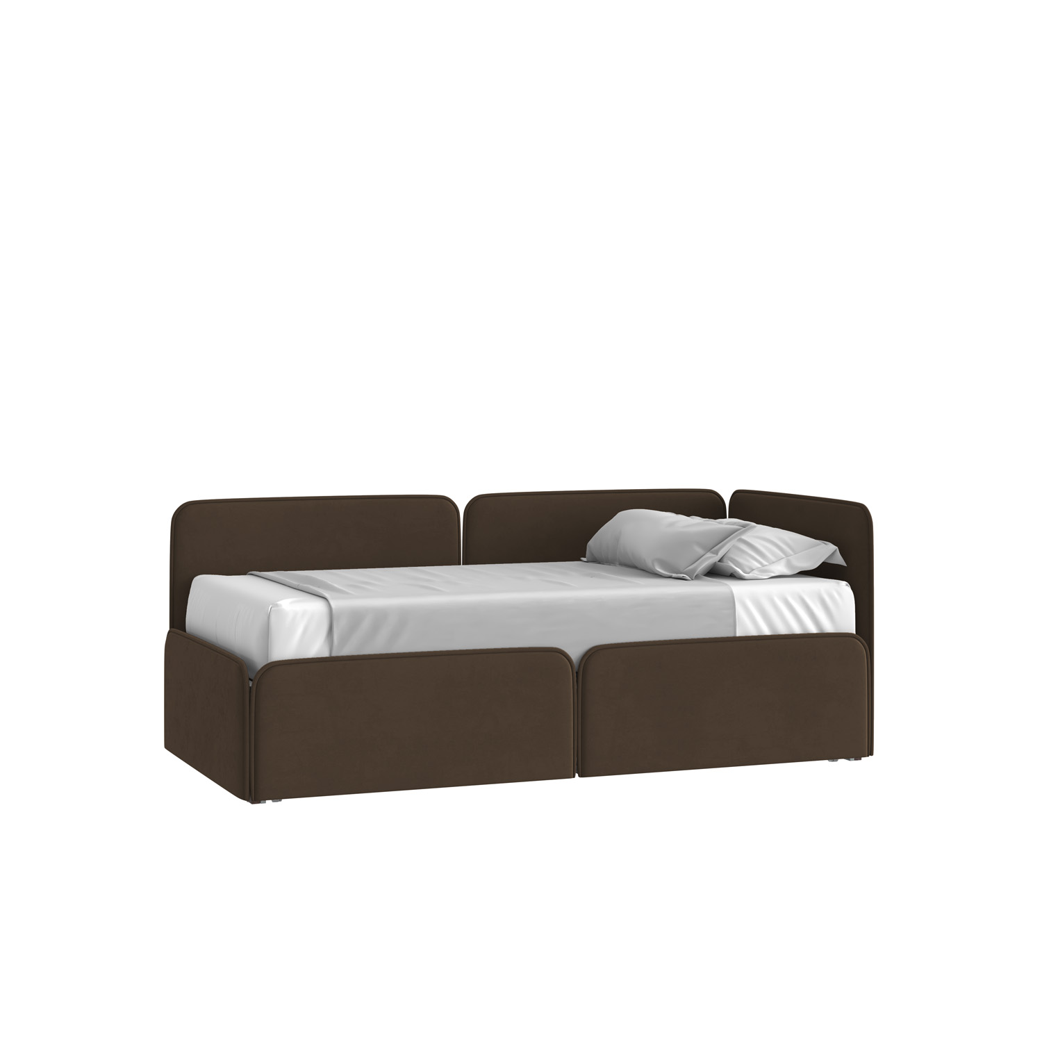 Кровать Тетрис 90х190 Велюр Гелакси 009 шоколадный