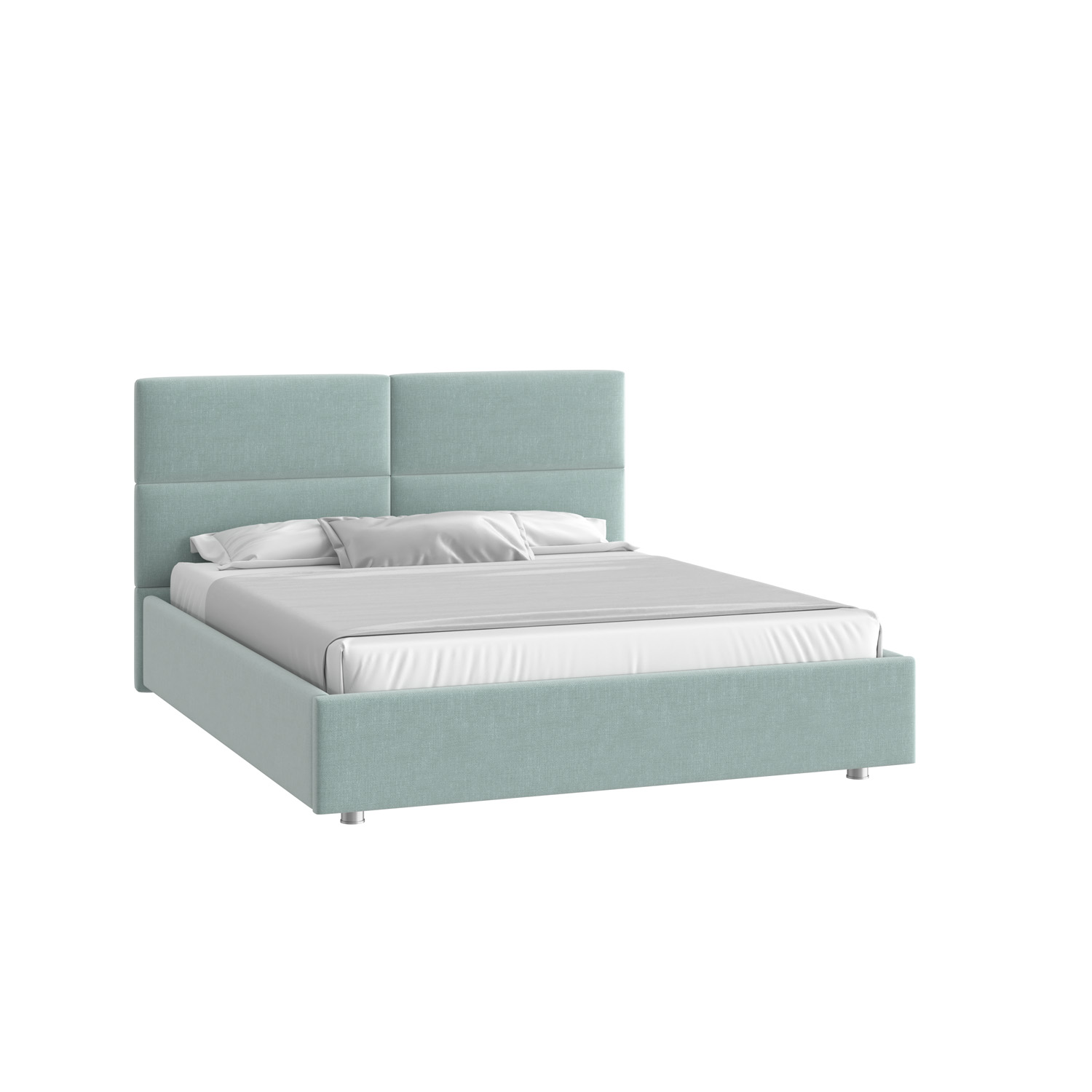 Кровать Тренд малое изголовье 160х190 Микровелюр Каприз 87 мятныйс низкими опорами