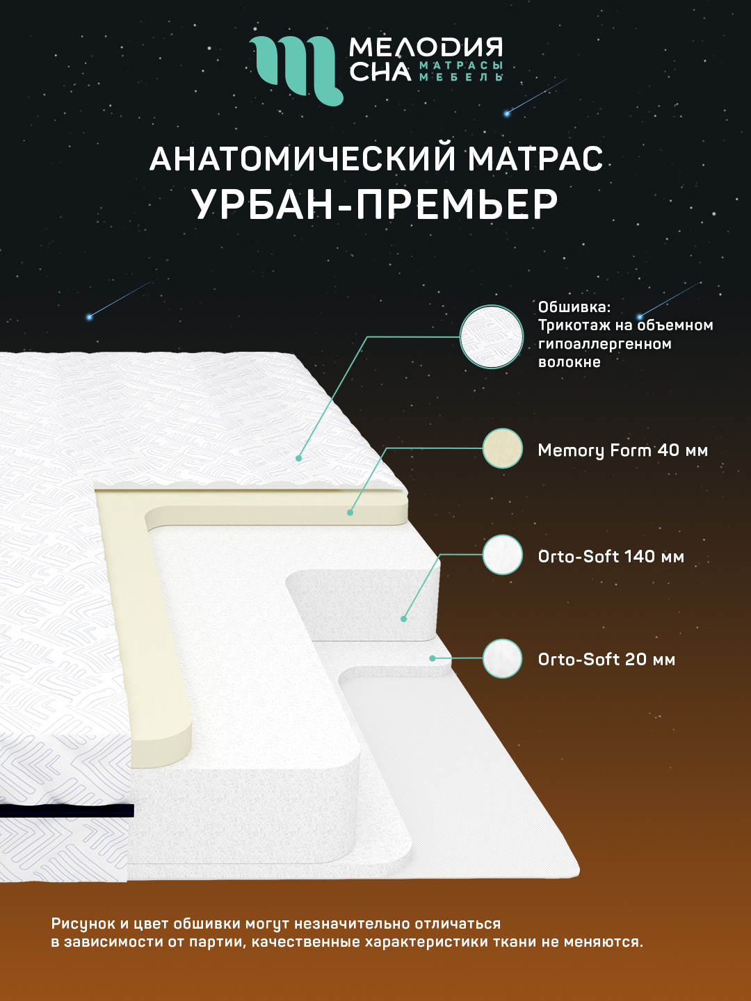 Матрас Урбан Премьер Без пружин 160х200