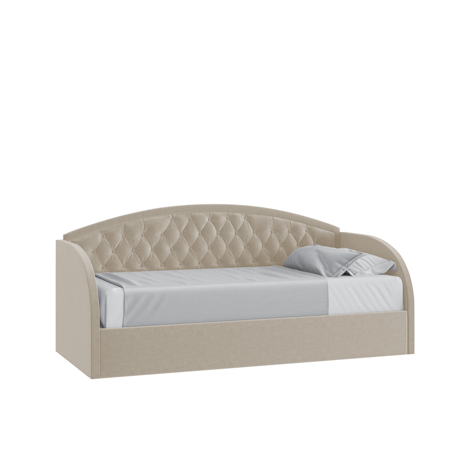 Кровать Сити 90х190 с подъемным механизмом Микровелюр Каприз 06 бежевый