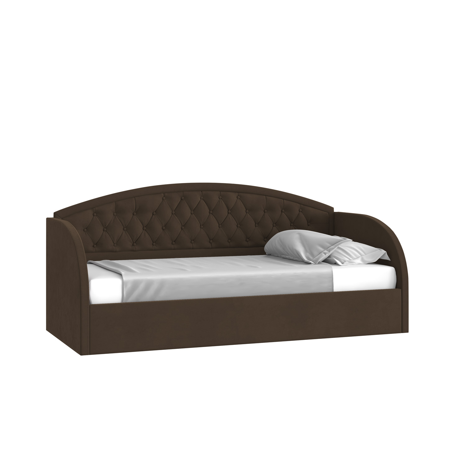Кровать Сити 90х190 с подъемным механизмом Велюр Гелакси 009 шоколадный