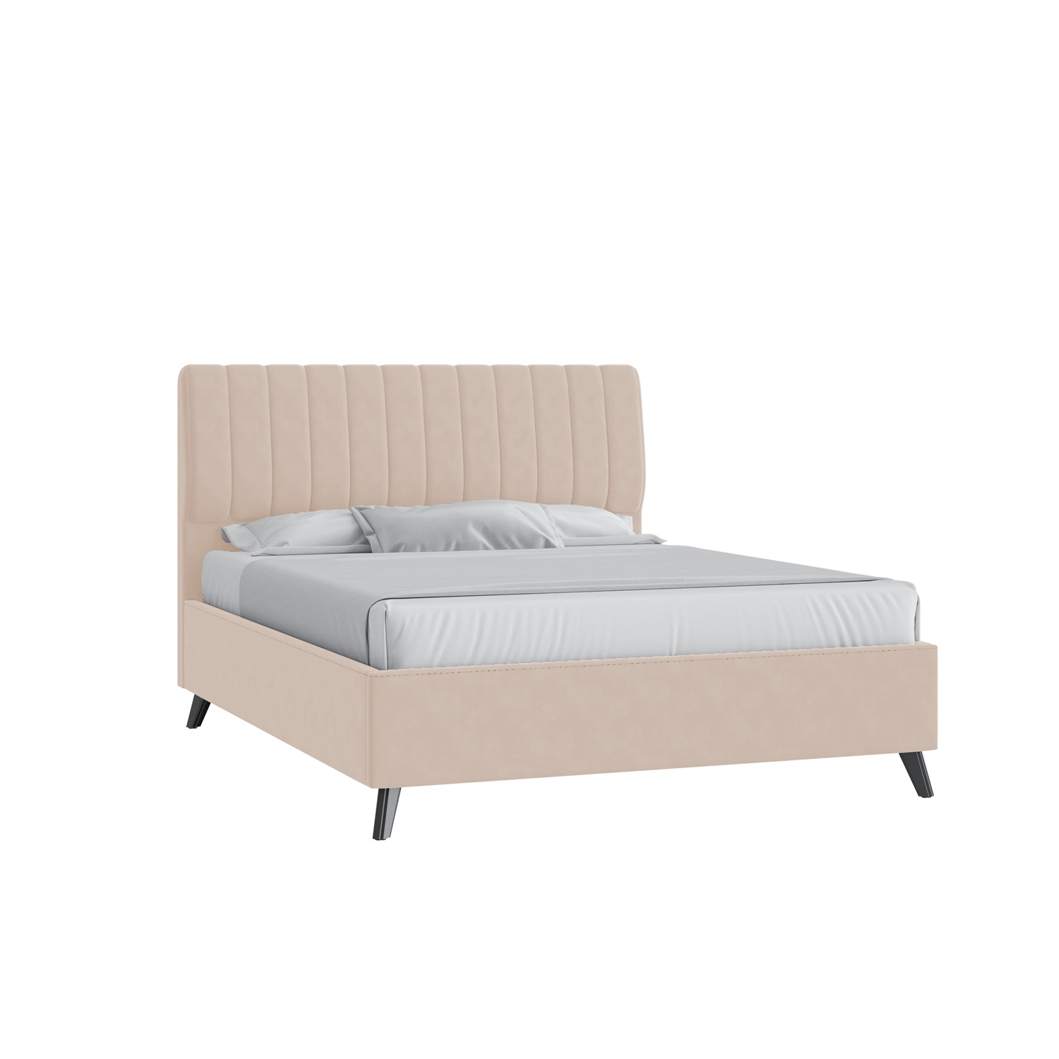 Кровать Танго 120х200 Велюр Гелакси 602 кремовый на высоких опорах