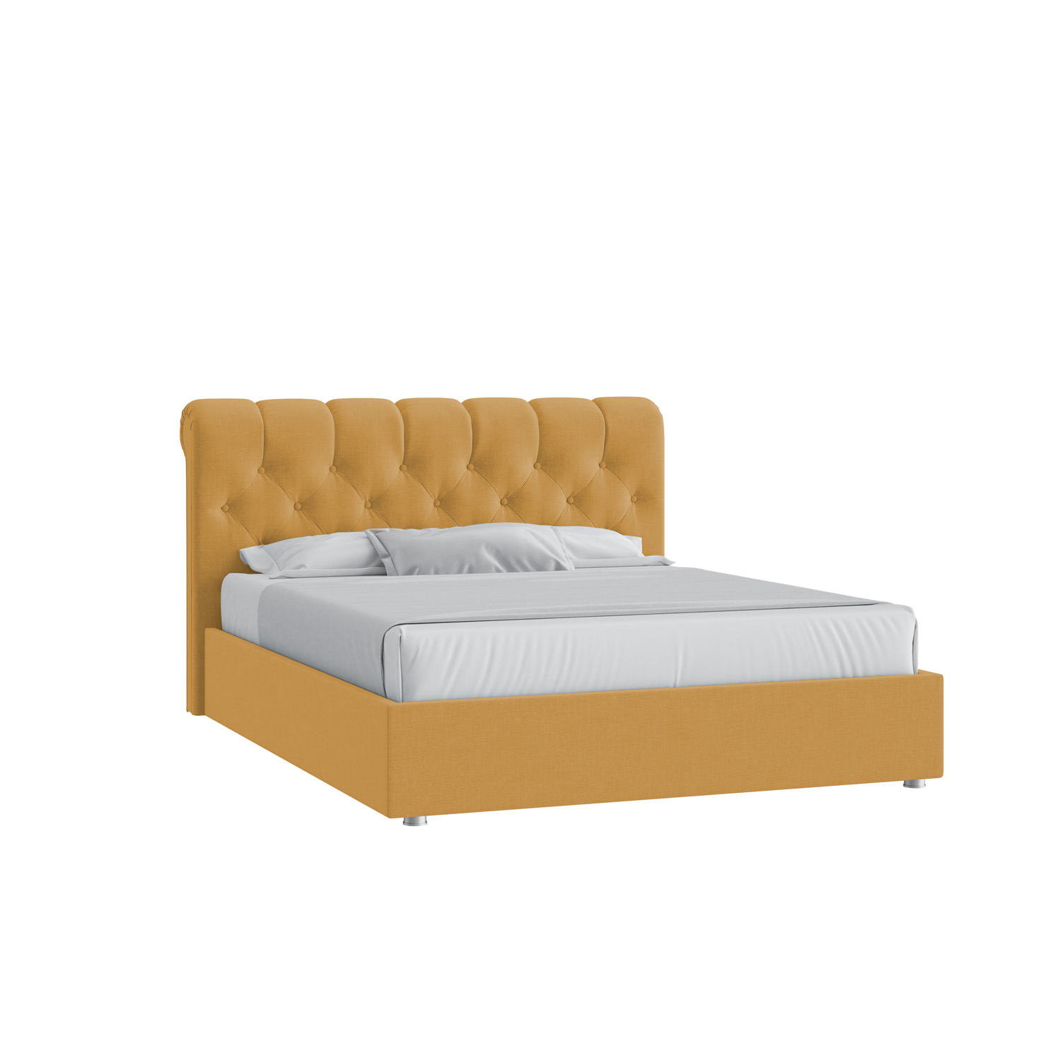 Кровать Элис 120х190 Микровелюр Каприз 48 горчичный с подъемным механизмом