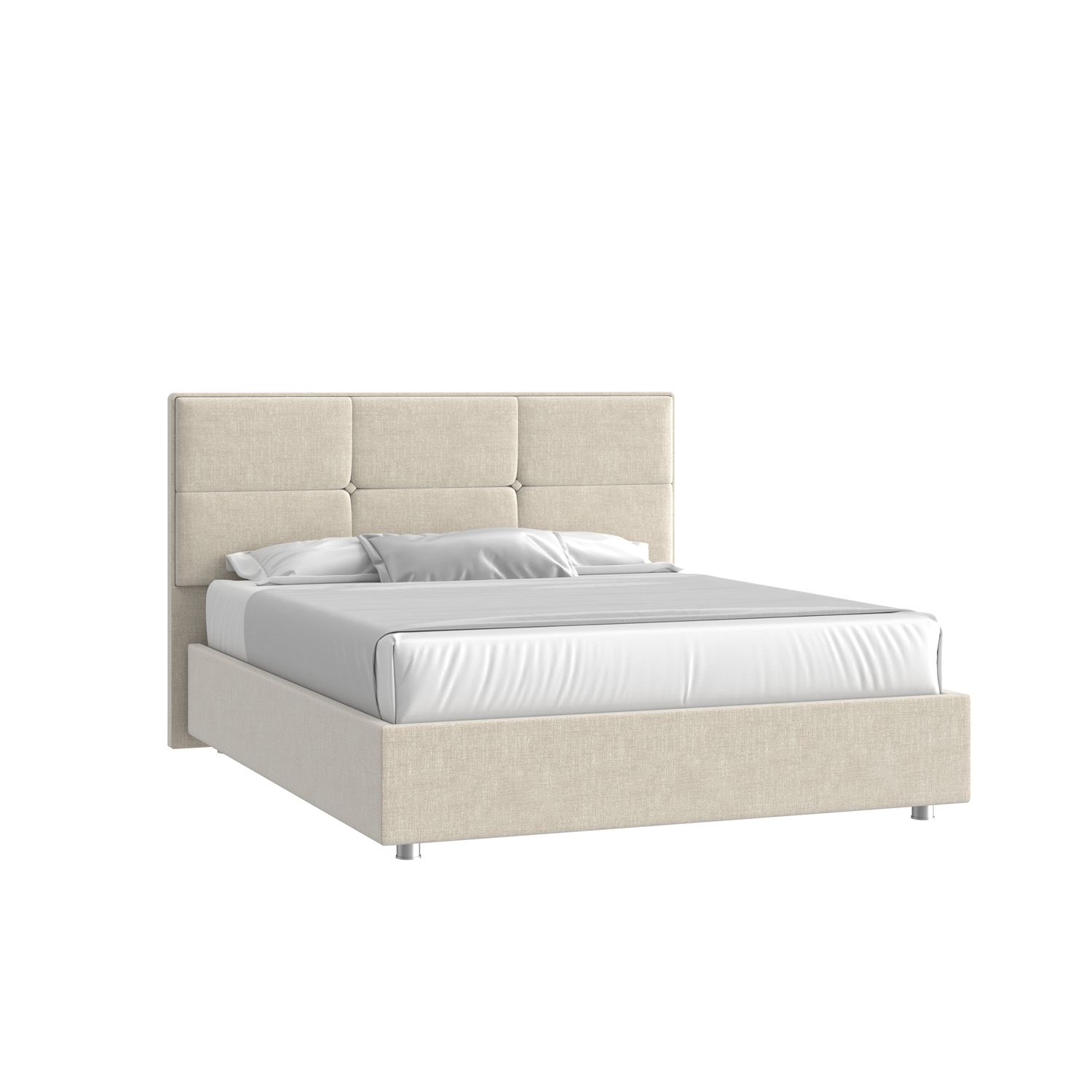 Кровать Мюнхен 140х190 Микровелюр Каприз 06 бежевый с подъемным механизмом на низких опорах