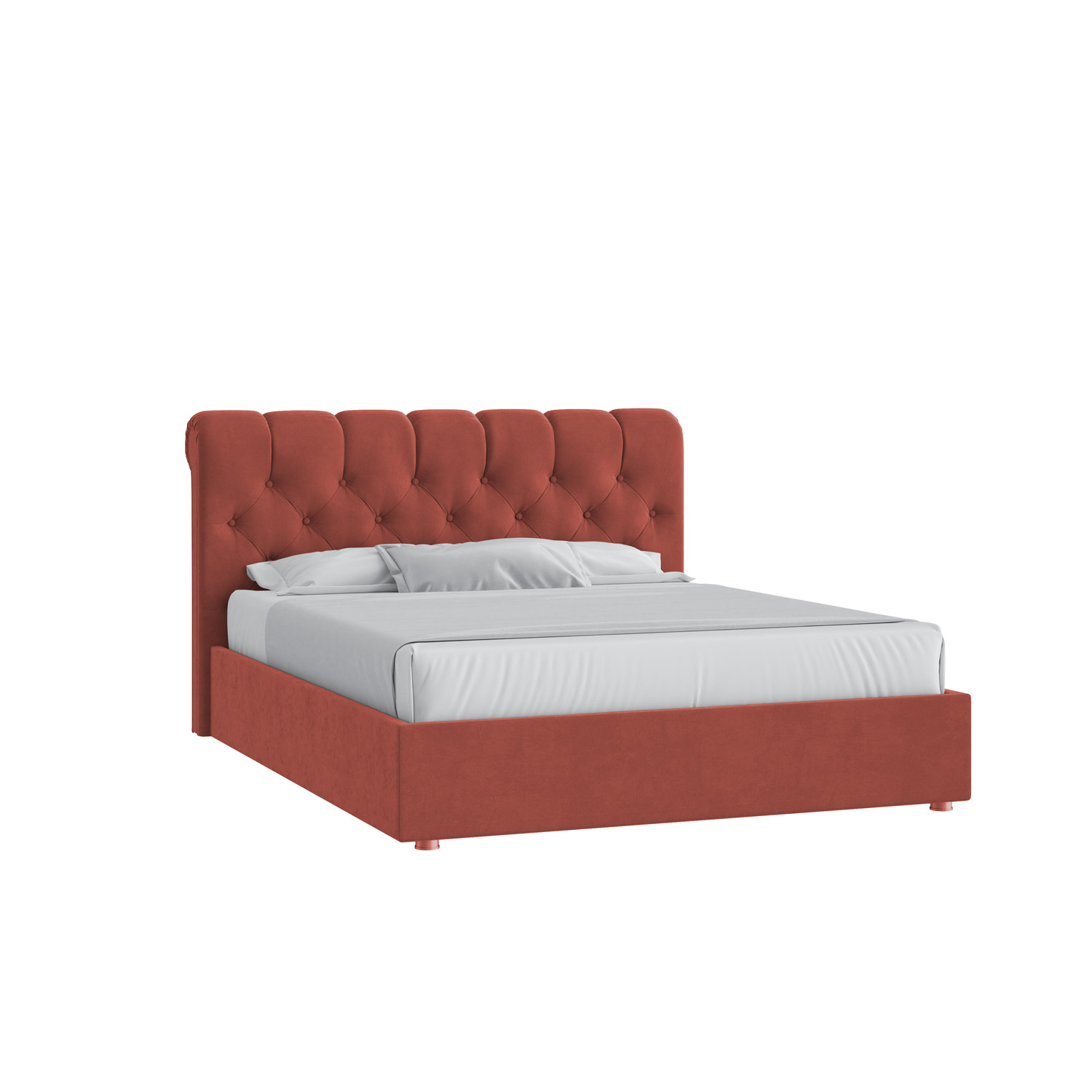 Кровать Элис 140х200 Велюр Гелакси Плюс 41 Кирпичный