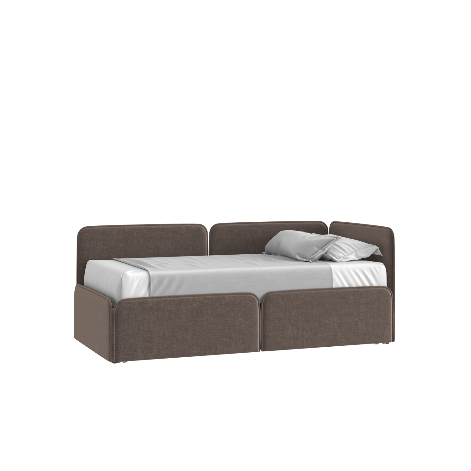 Кровать Тетрис 90х190 Микровелюр Каприз 20 какао с подъемным механизмом