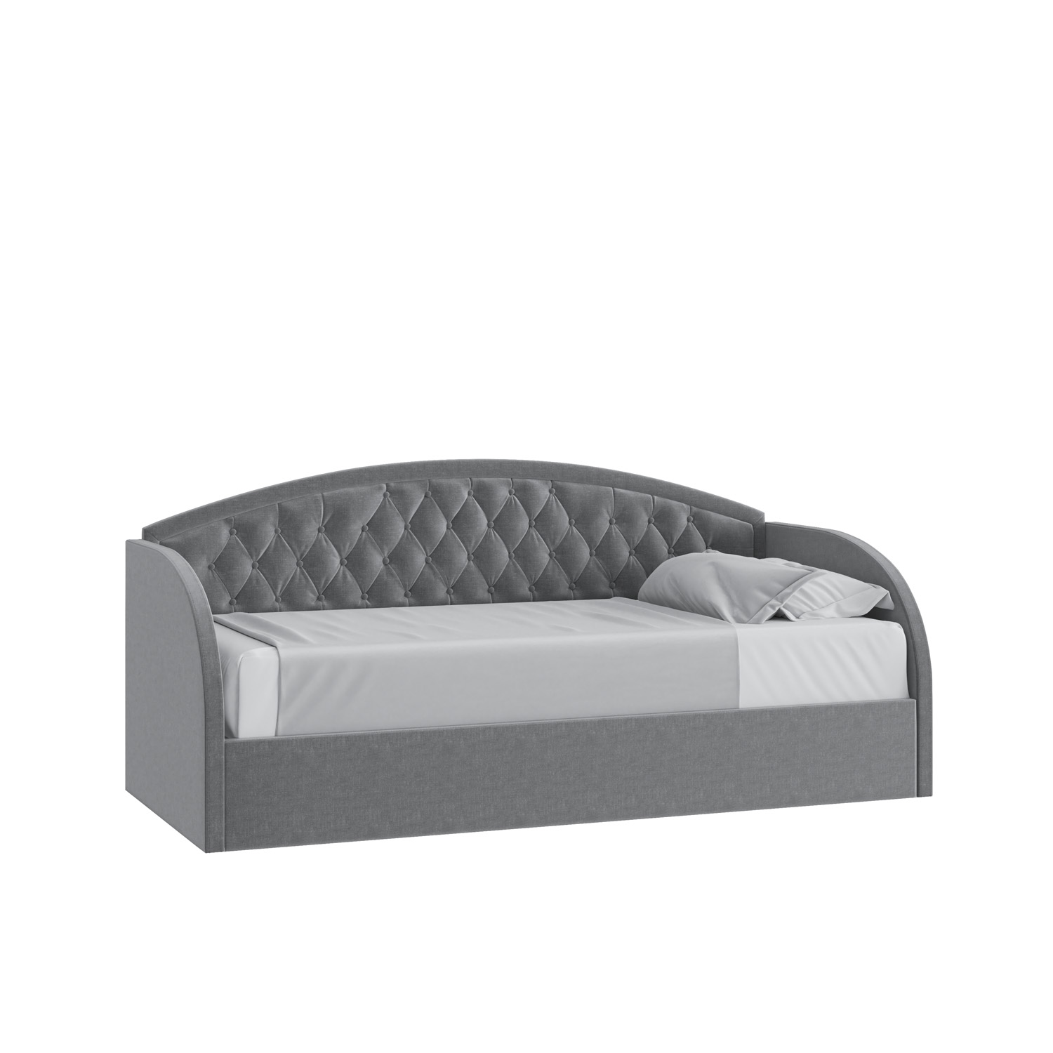 Кровать Сити 90х190 с подъемным механизмом Микровелюр Каприз 90 серый