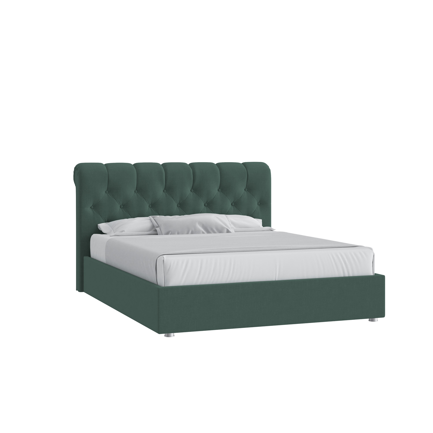 Кровать Элис 160х200 Микровелюр Каприз 37 зеленый с подъемным механизмом