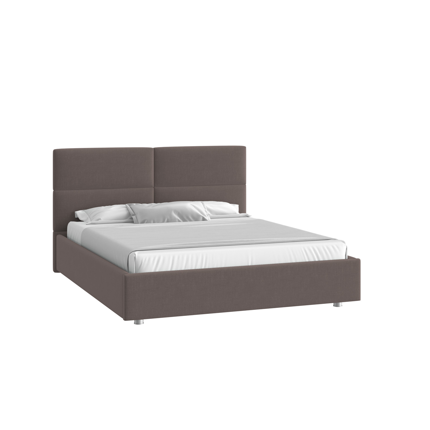 Кровать Тренд малое изголовье 160х200 Микровелюр Каприз 20 какаос низкими опорами