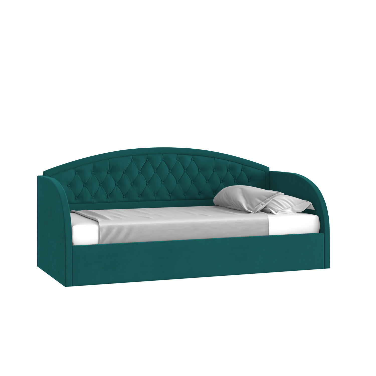 Кровать Сити 90х190 с подъемным механизмом Микровелюр Инфинити 10 изумрудный