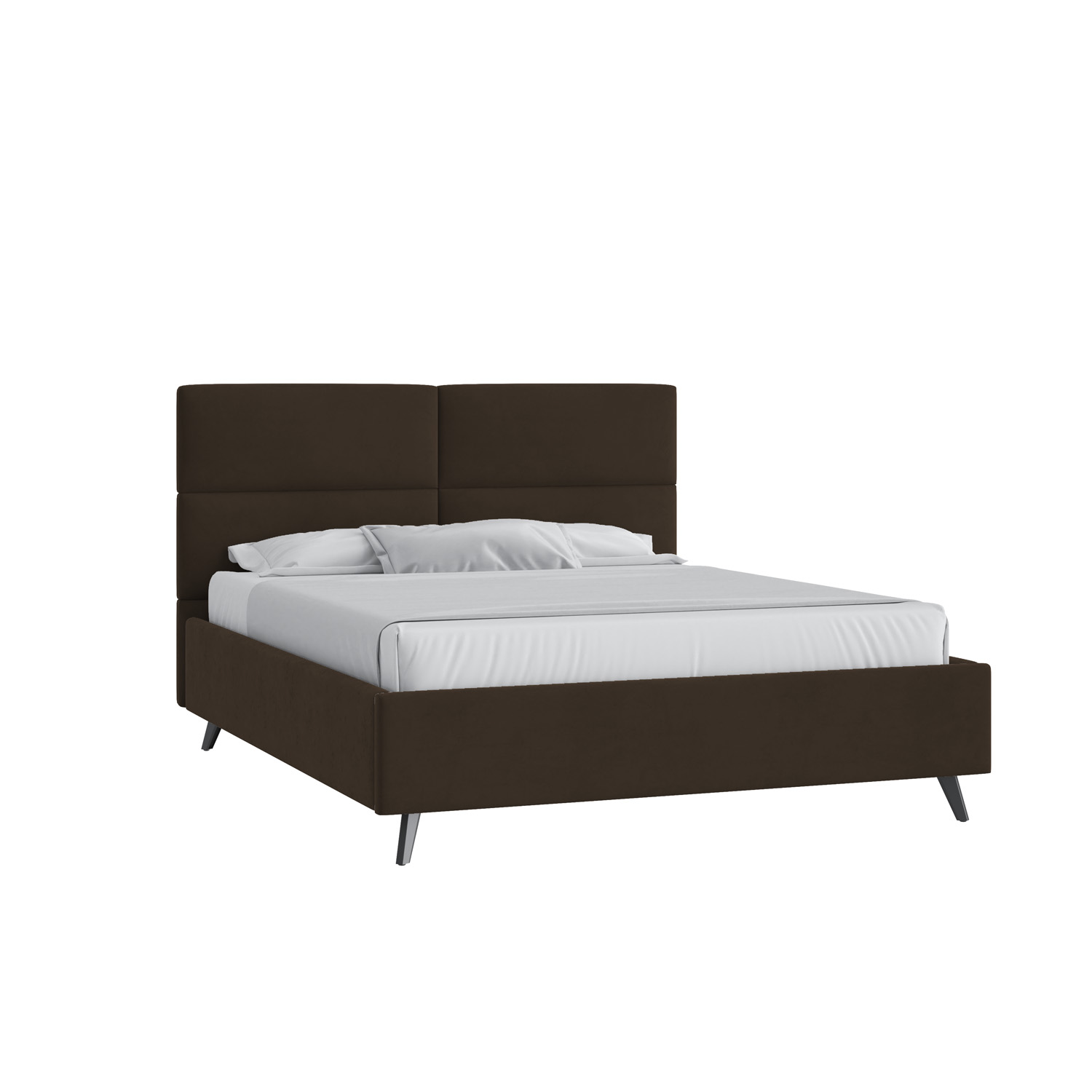 Кровать Тренд малое изголовье 160х190 Велюр Гелакси 009 шоколадный с высокими опорами