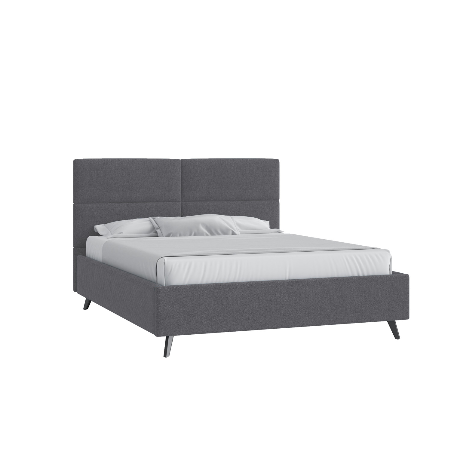 Кровать Тренд малое изголовье 160х200 Багама 02 серый с высокими опорами