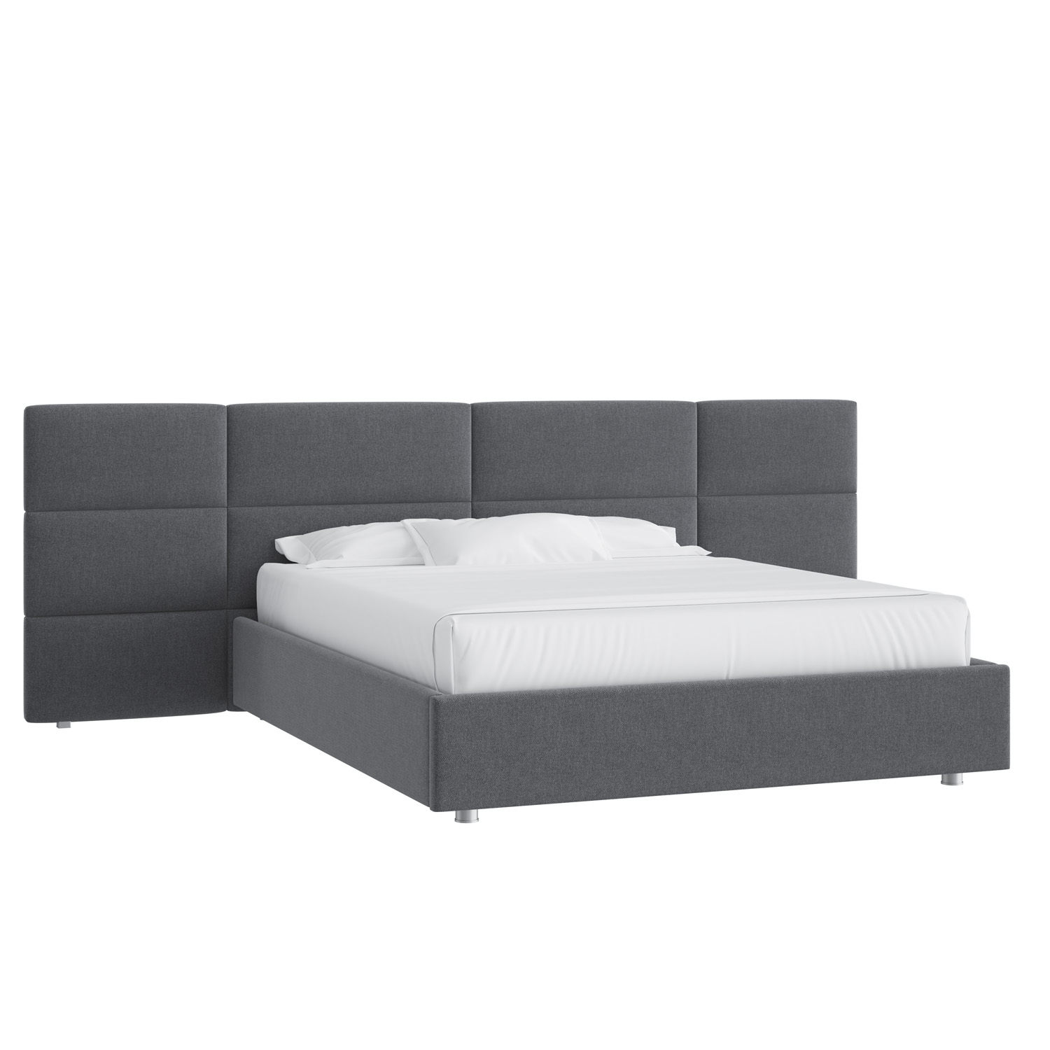 Кровать Тренд большое изголовье 160х200 Багама 02 серый с подъемным механизмом