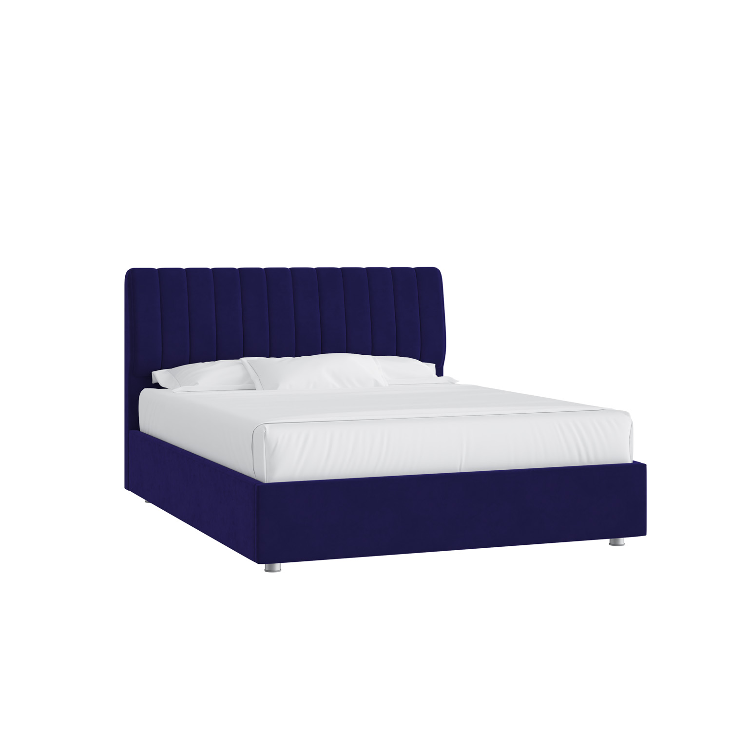 Кровать Танго 160х190 Микровелюр Инфинити 09 синий с подъемным механизмом с низкими опорами