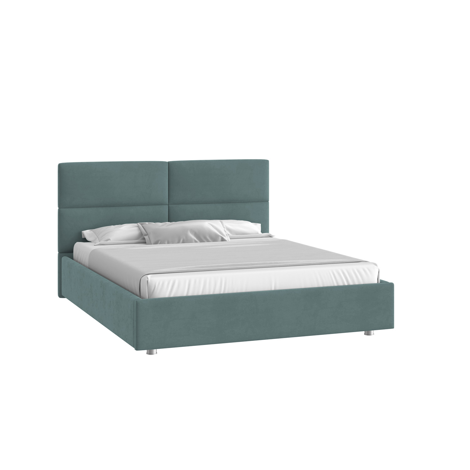 Кровать Тренд малое изголовье 160х190 Микровелюр Инфинити 11 ментолс низкими опорами