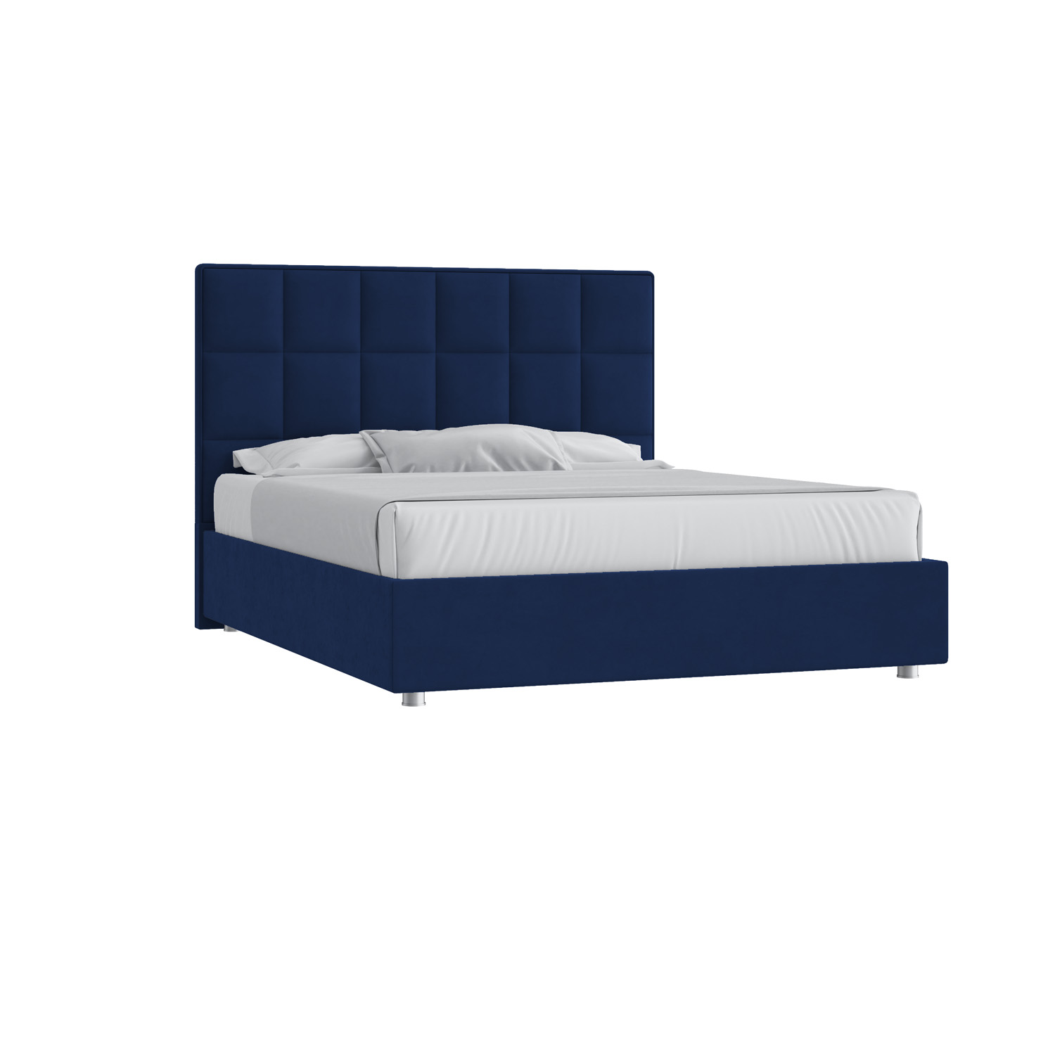 Кровать Квадро 180х200 Микровелюр Инфинити 09 синий с подъемным механизмом