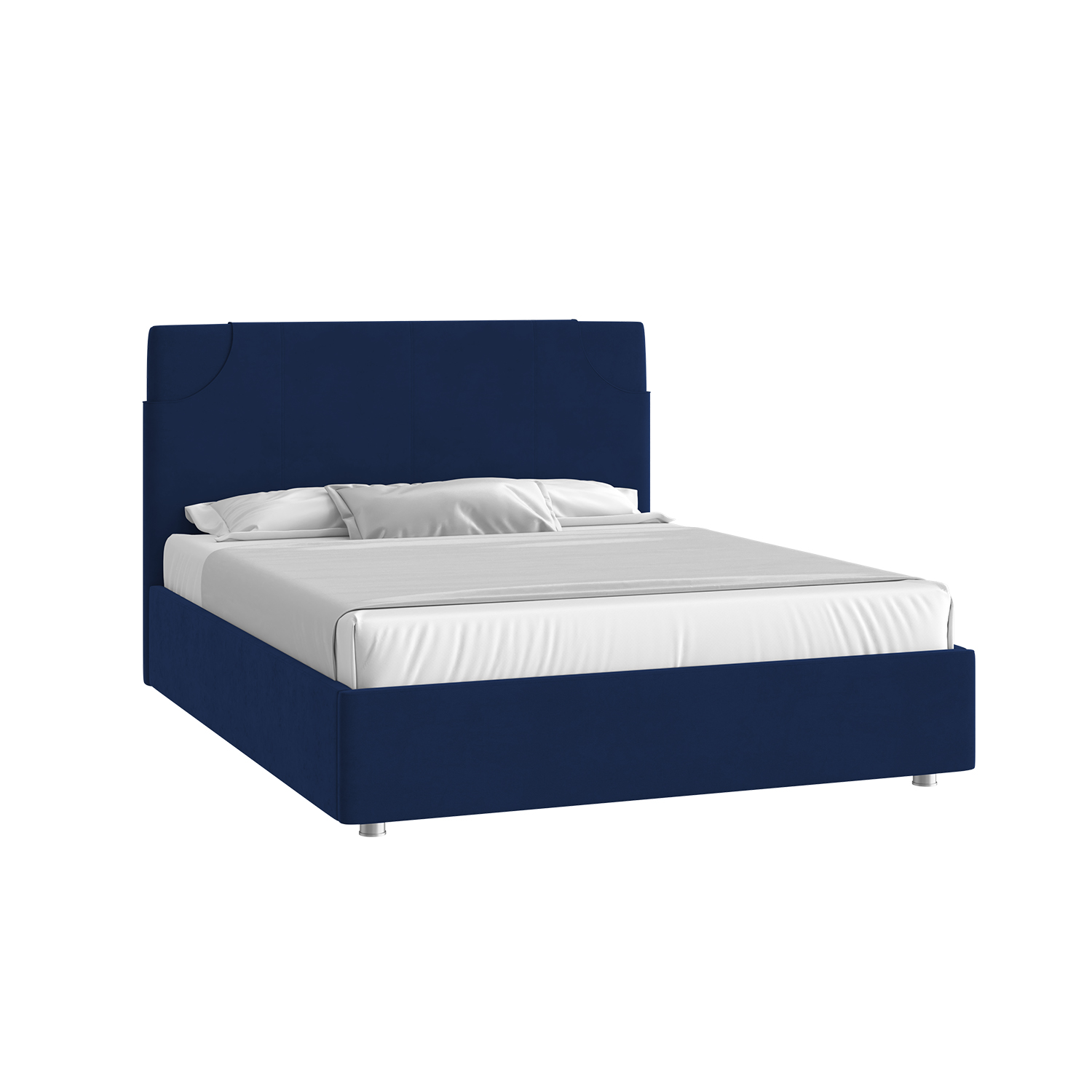 Кровать Денди 140х200 Микровелюр Инфинити 09 синий с подъемным механизмом