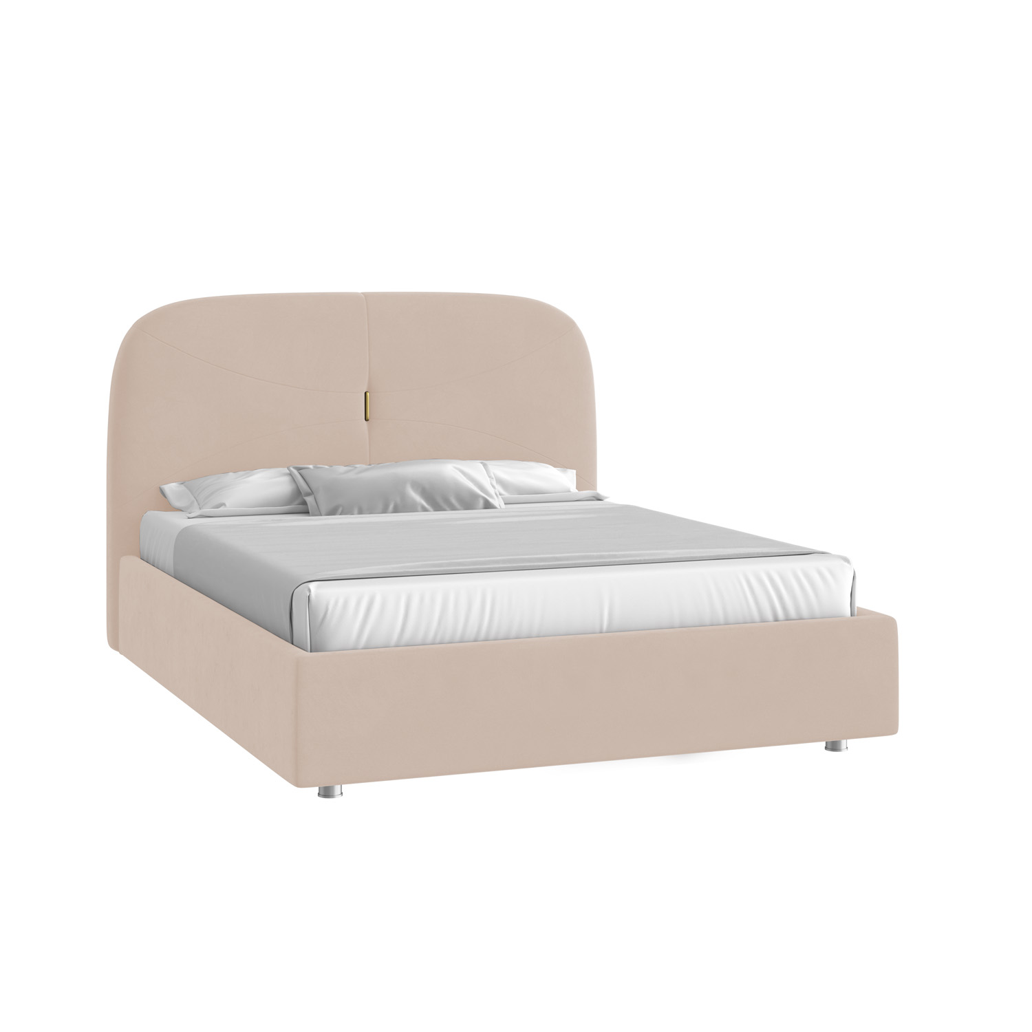 Кровать Лондон 180х200 Велюр Гелакси 602 кремовый с подъемным механизмом декор золотого цвета