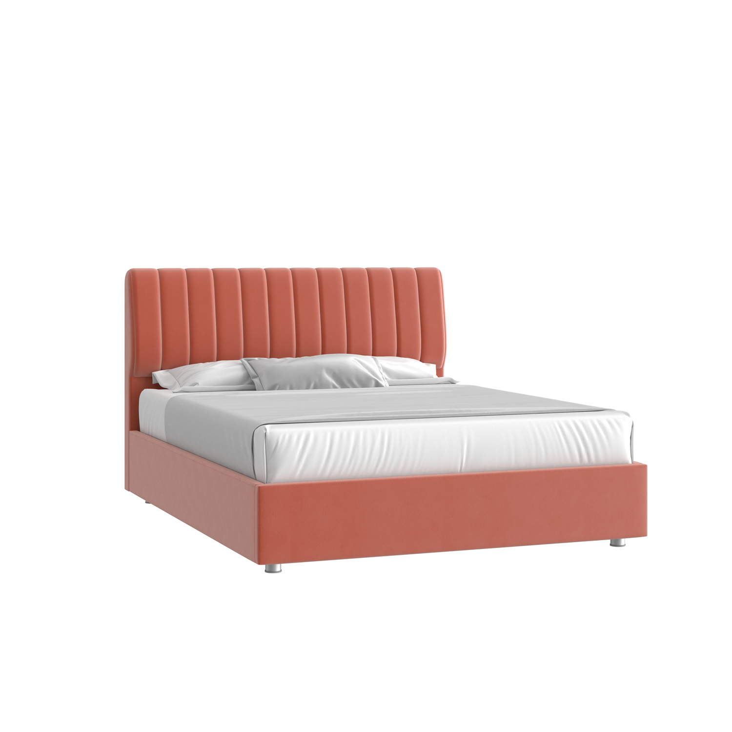 Кровать Танго 160х200 Велюр Гелакси Плюс 41 Кирпичный с низкими опорами