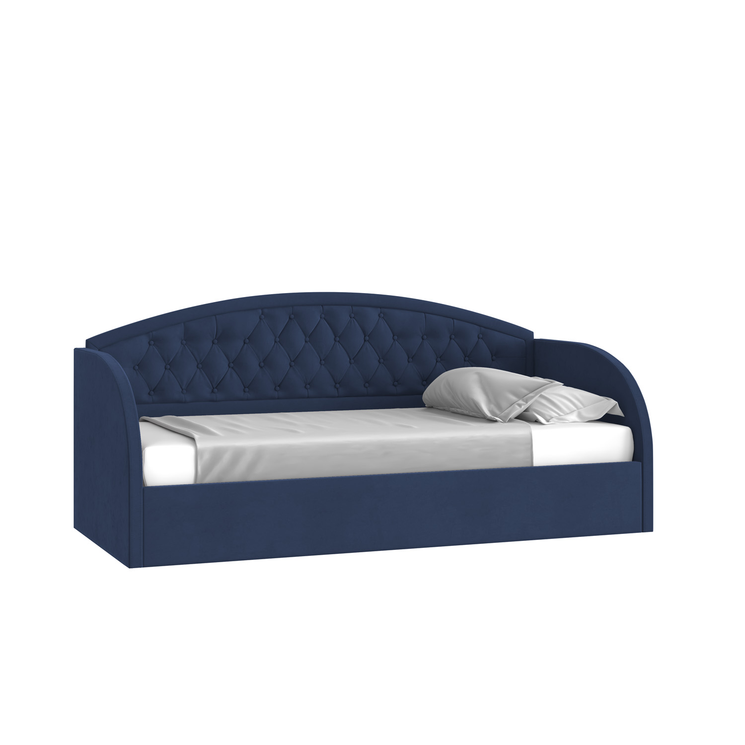 Кровать Сити 90х200 с подъемным механизмом Микровелюр Инфинити 09 синий