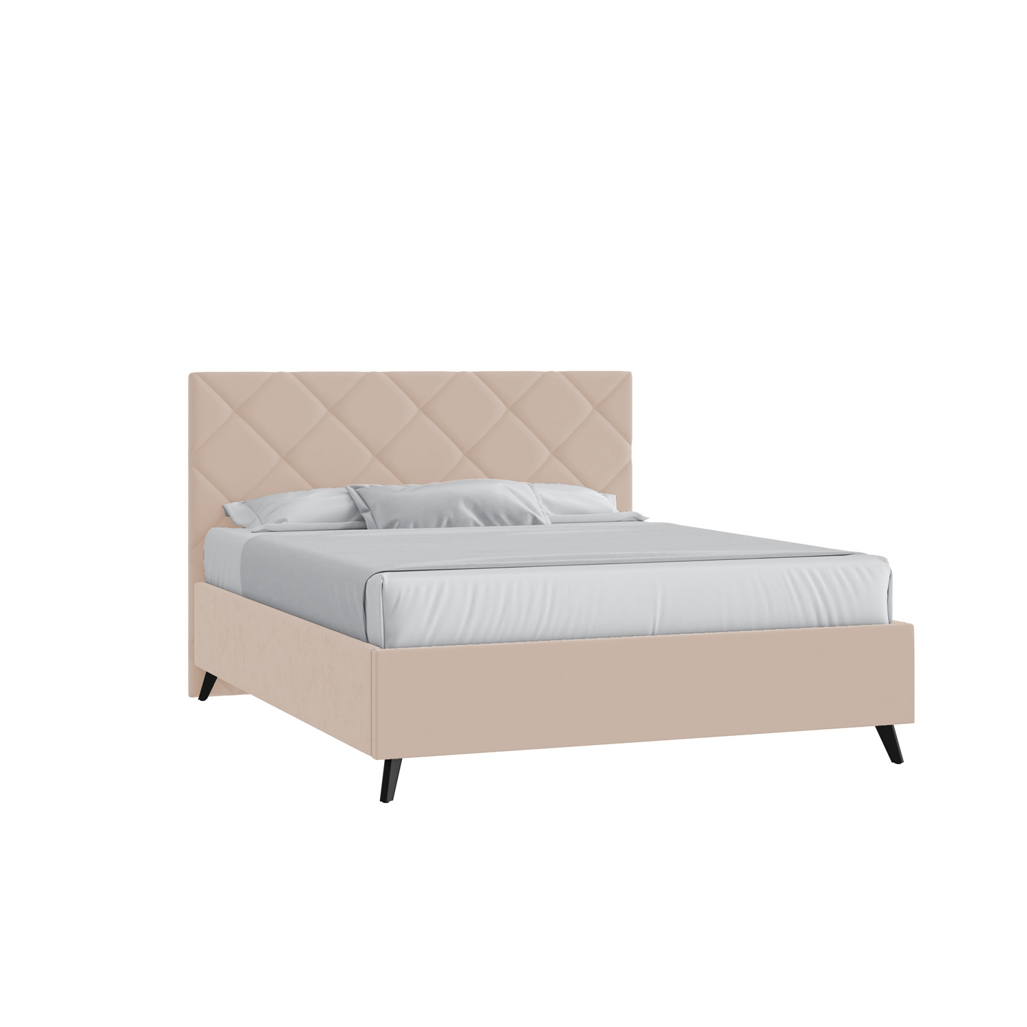 Кровать Марсель 200х200 Велюр Гелакси 602 кремовый с подъемным механизмом