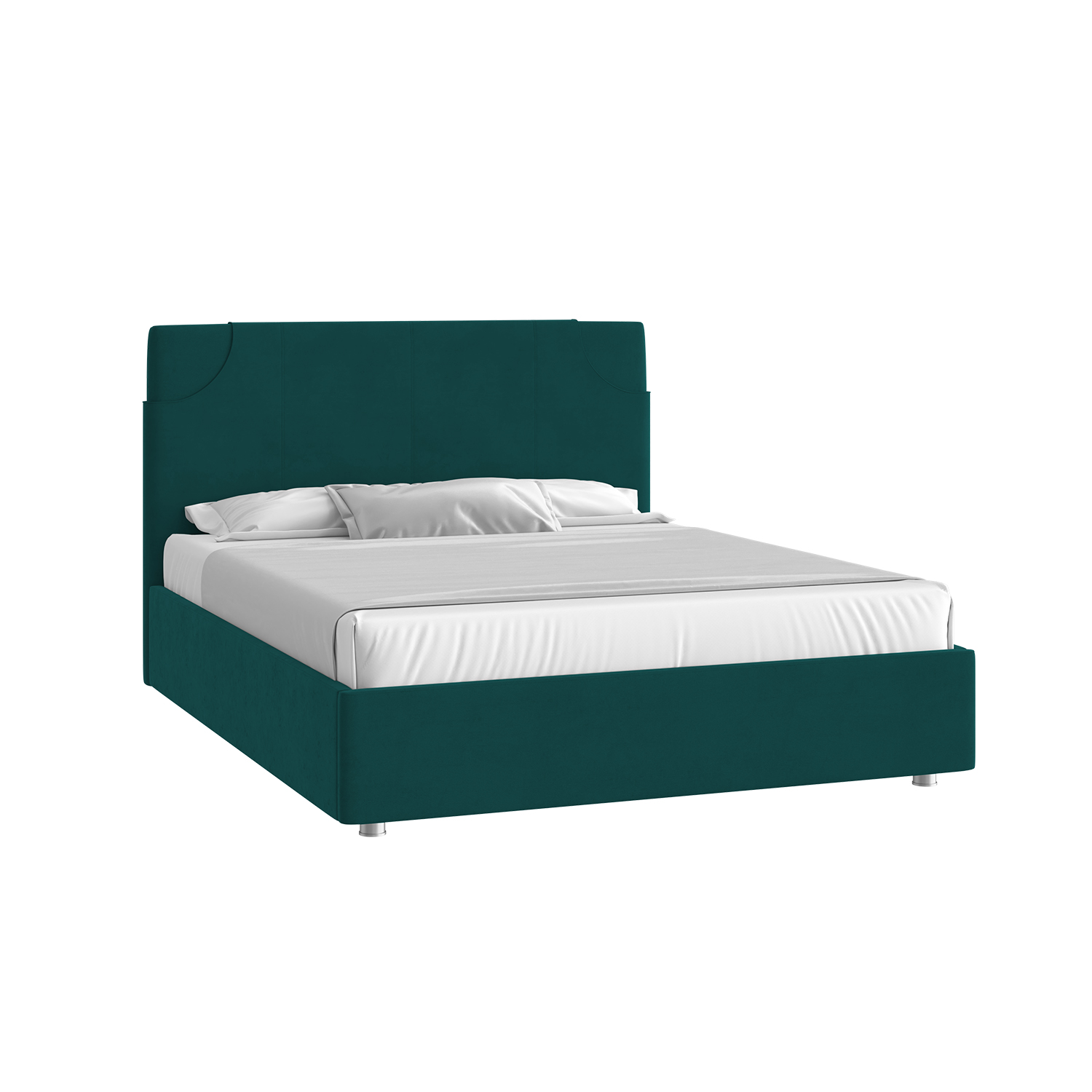 Кровать Денди 160х200 Микровелюр Инфинити 10 изумрудный с подъемным механизмом