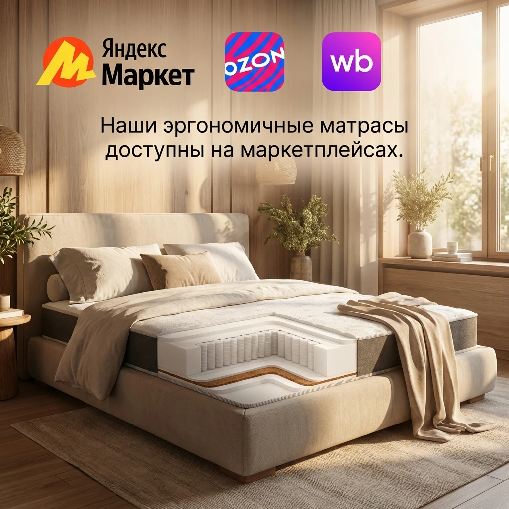 Мы на маркетплейсах! Безупречный сон — в паре кликов от вас.