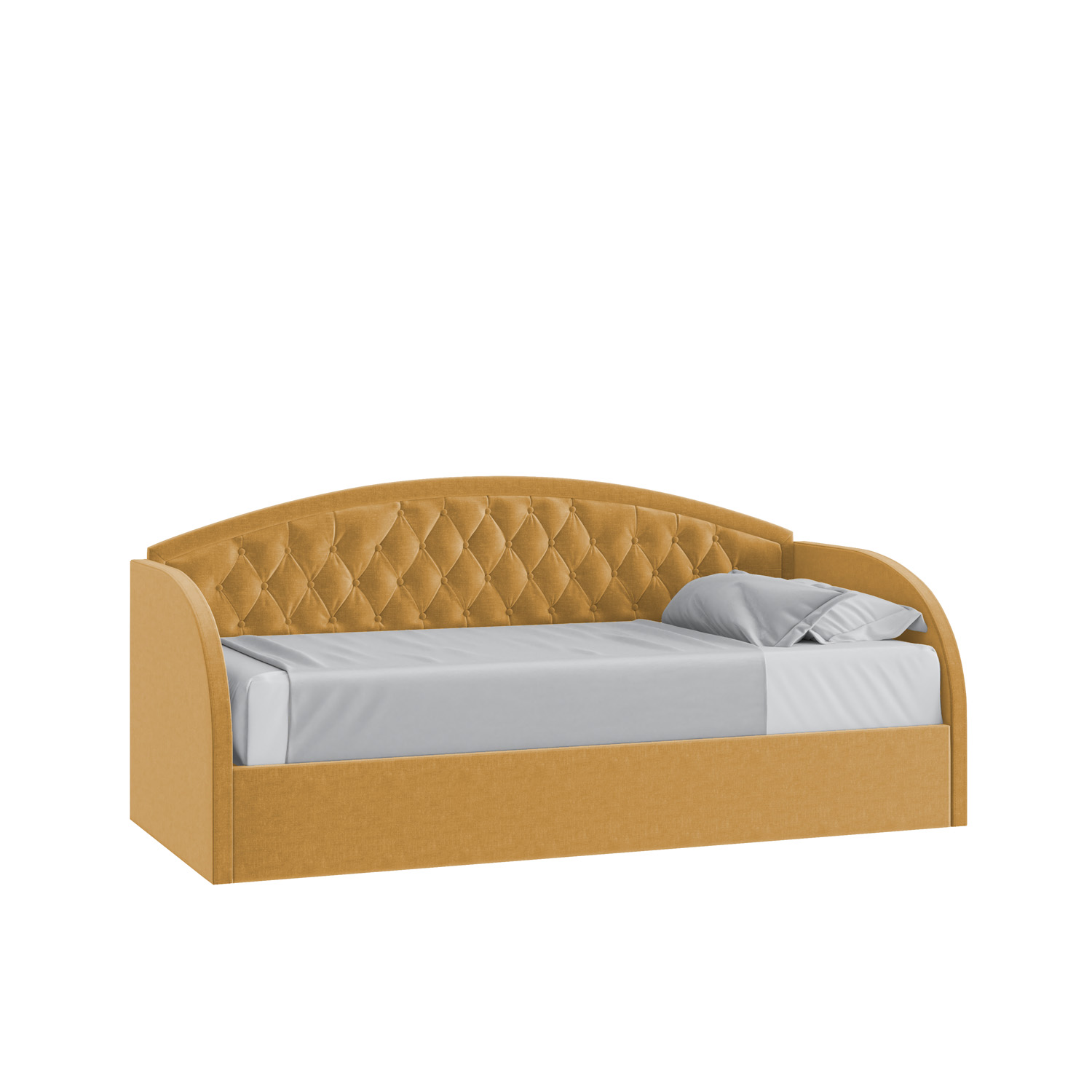 Кровать Сити 90х200 с подъемным механизмом Микровелюр Каприз 48 горчичный