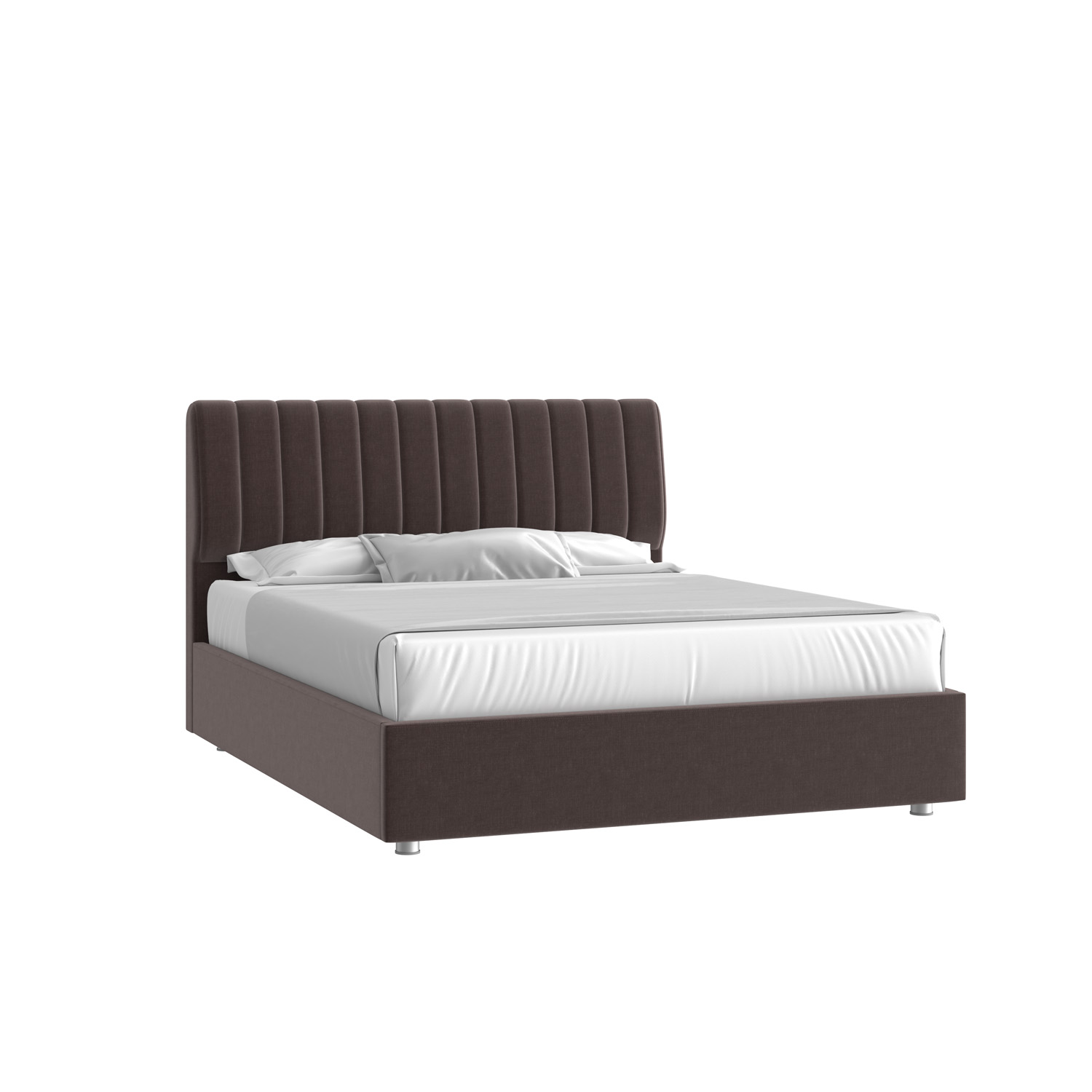 Кровать Танго 160х200 Микровелюр Каприз 20 какао с подъемным механизмом с низкими опорами