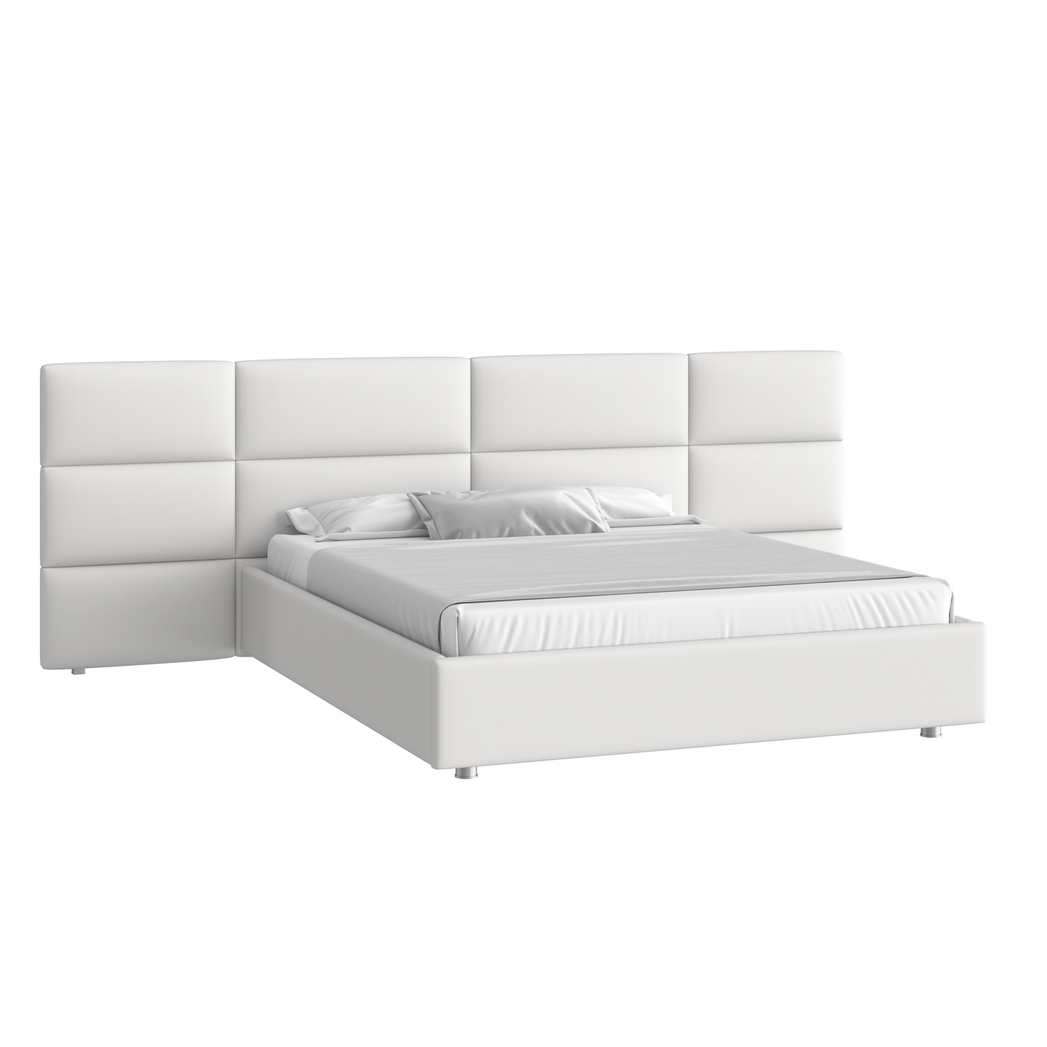 Кровать Тренд большое изголовье 160х200 Экокожа Терра ТМ 14 белый