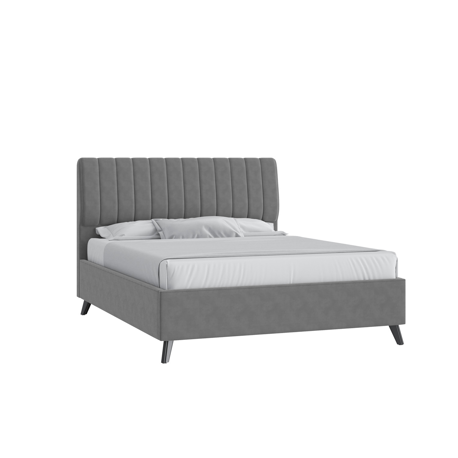 Кровать Танго 160х200 Микровелюр Инфинити 01 серый с подъемным механизмом на высоких опорах