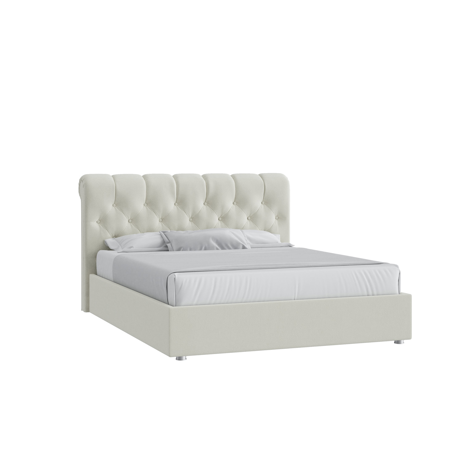 Кровать Элис 160х190 Велюр Гелакси 602 кремовый